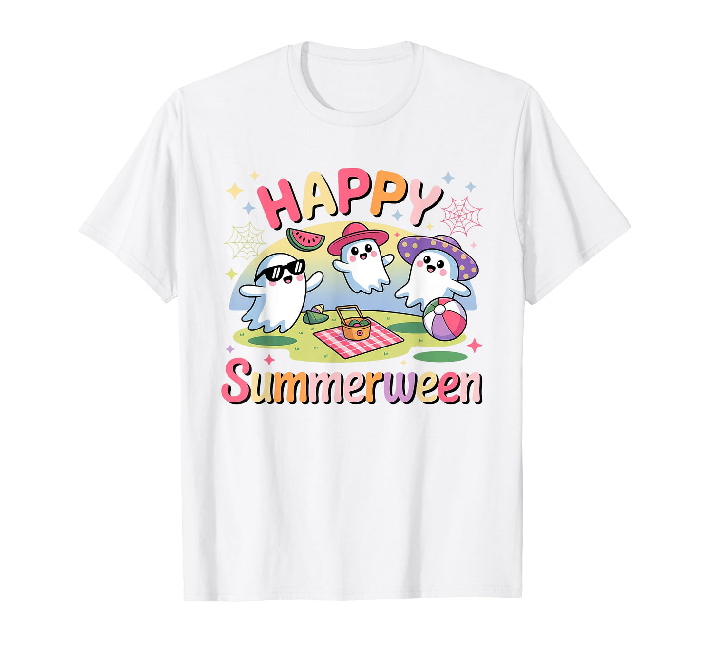 Happy Summerween Summer Halloween Ghost T-Shirt