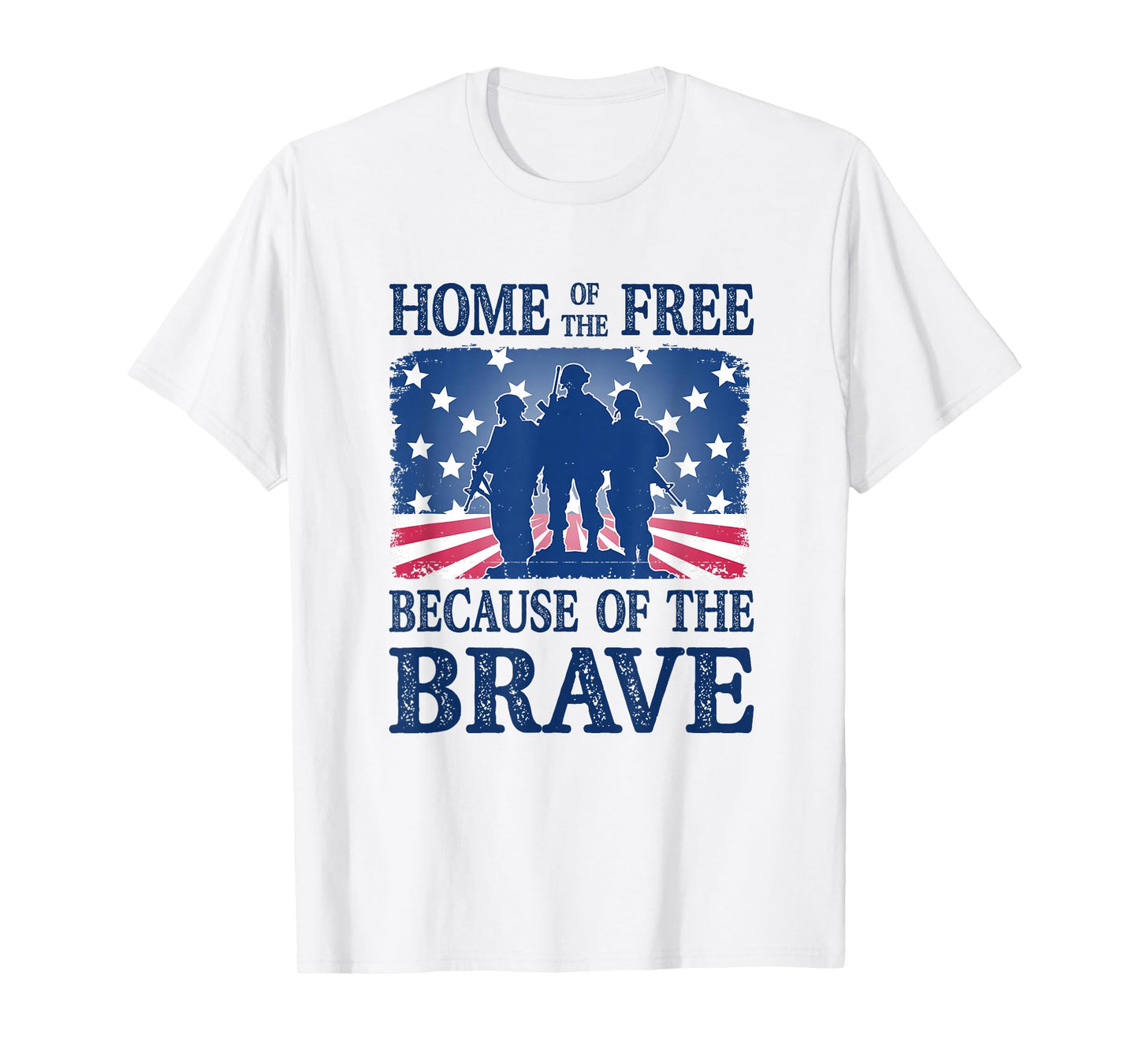 Home of The Free Patriotic Armed Forces Tribute T-Shirt