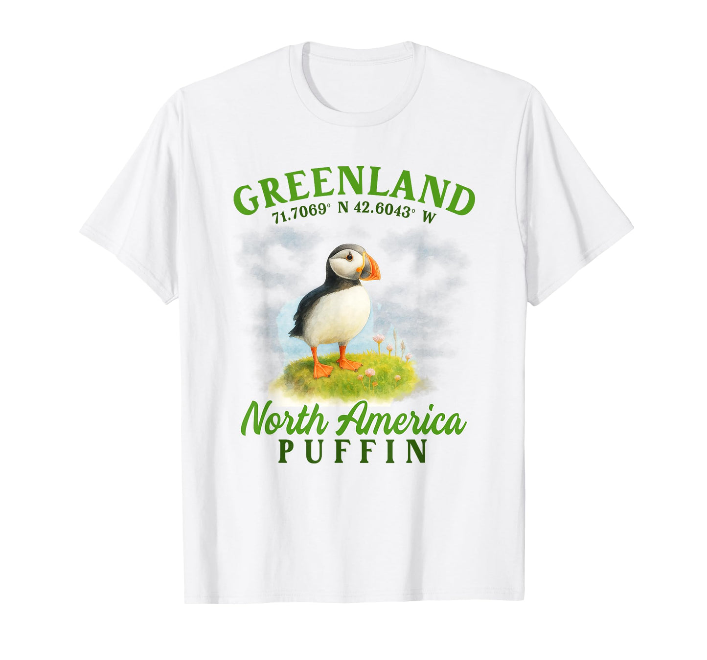 Greenland Travel Souvenir Puffin Arctic Bird Greenlandic T-Shirt