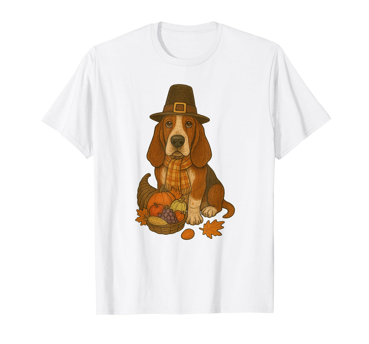 Thanksgiving Basset Hound Dog Cute T-Shirt