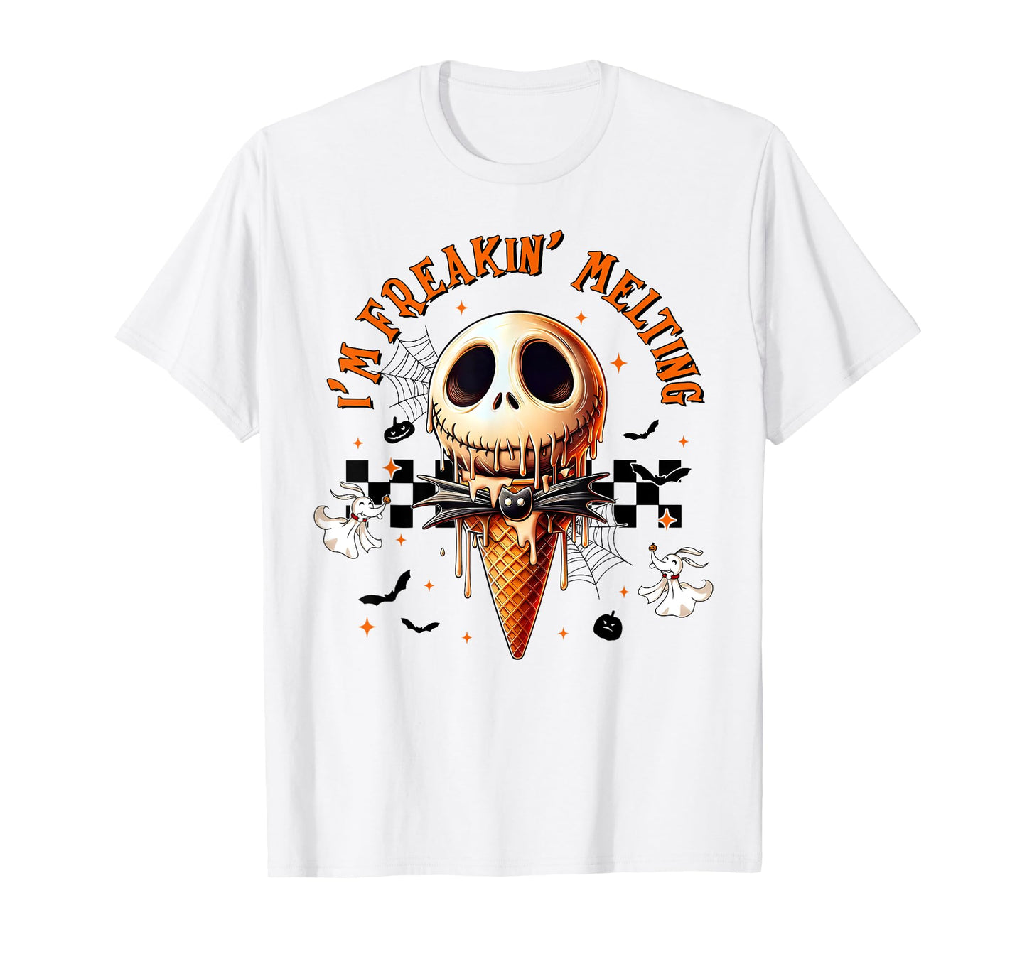 Vintage Im Freaking-Melting Ice Cream Halloween Spooky Ghost T-Shirt