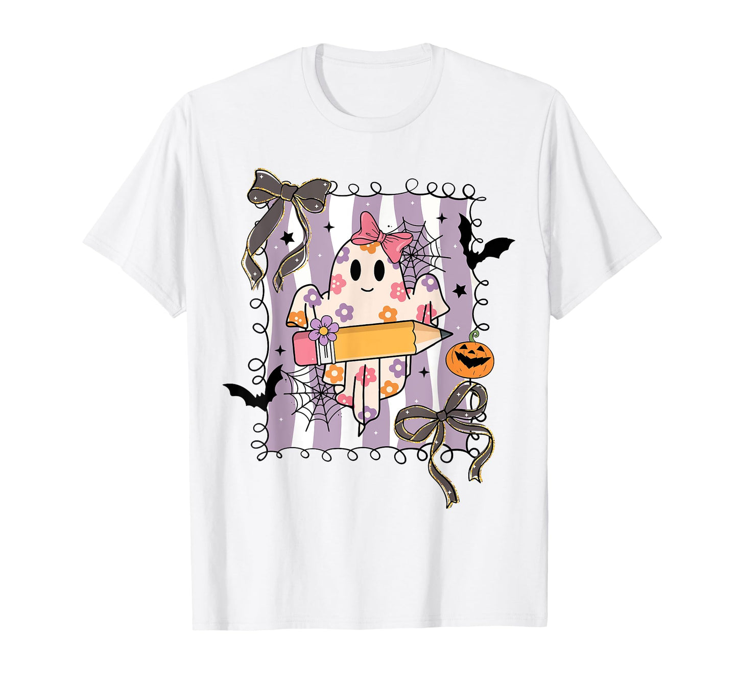 Trick Or Teach Ghost Teacher Spooky Season Happy Halloween T-Shirt