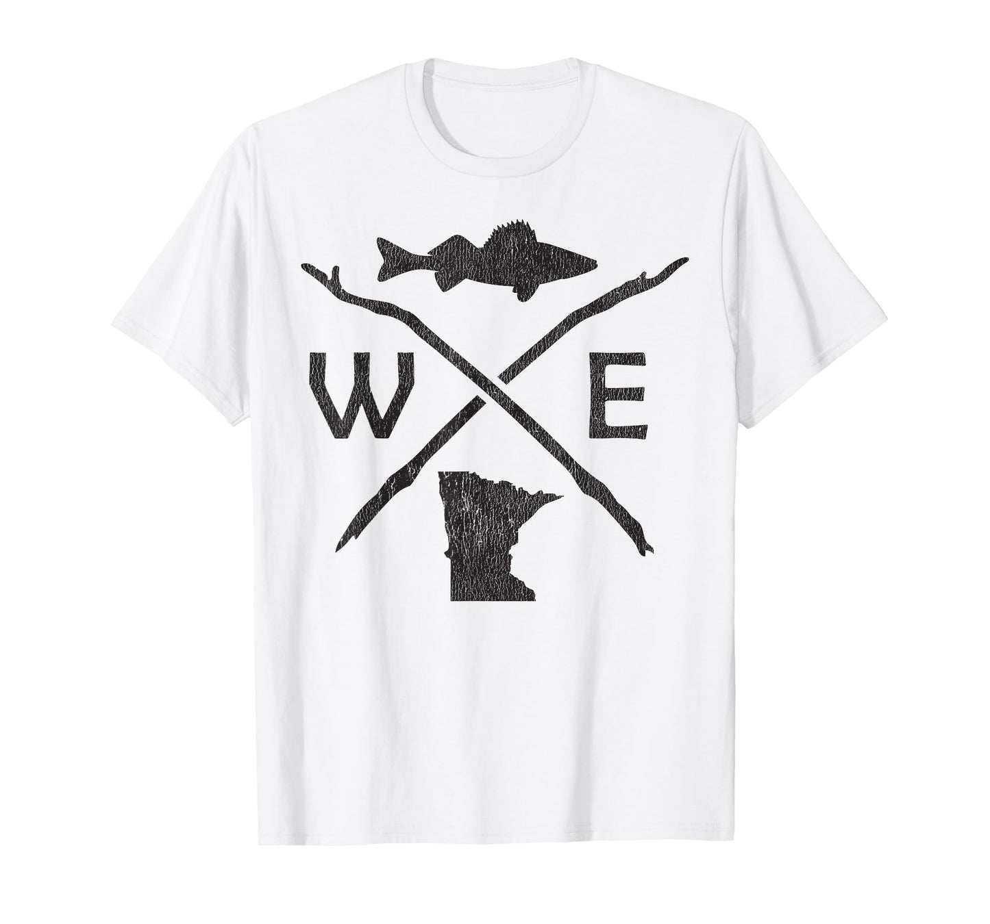 Walleye Fishing - Minnesota Walleye Fishing Compass T-Shirt