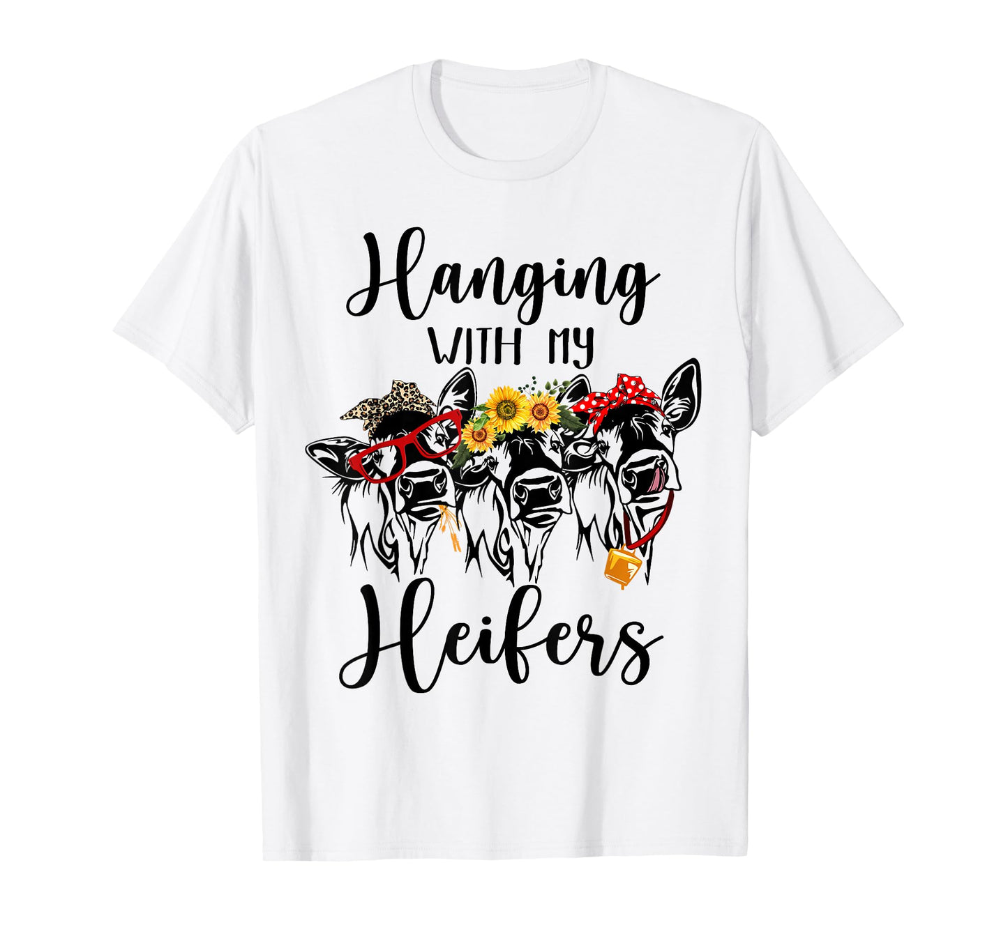Cute Women's Hanging With My Heifers Bandana T-Shirt