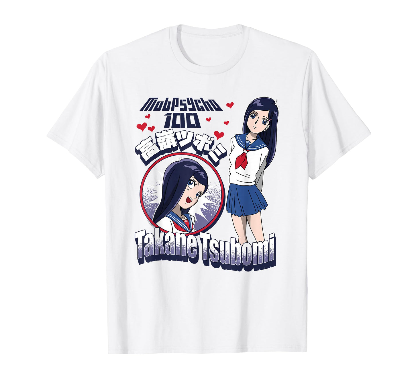 Mob Psycho 100 Takane Tsubomi Cute Hearts Anime Girl T-Shirt