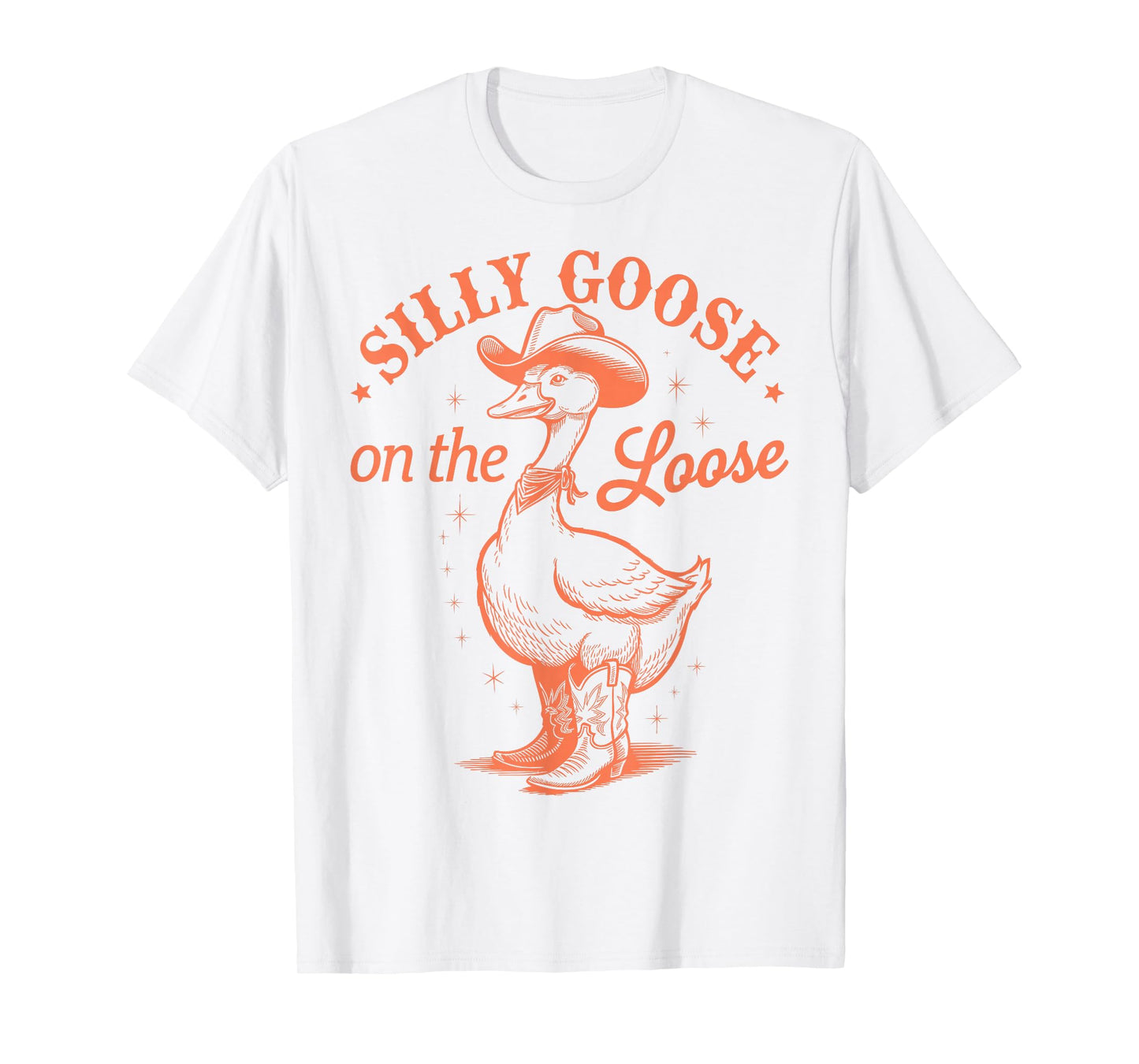 Silly Goose on the Loose Funny Cowboy Western Retro T-Shirt