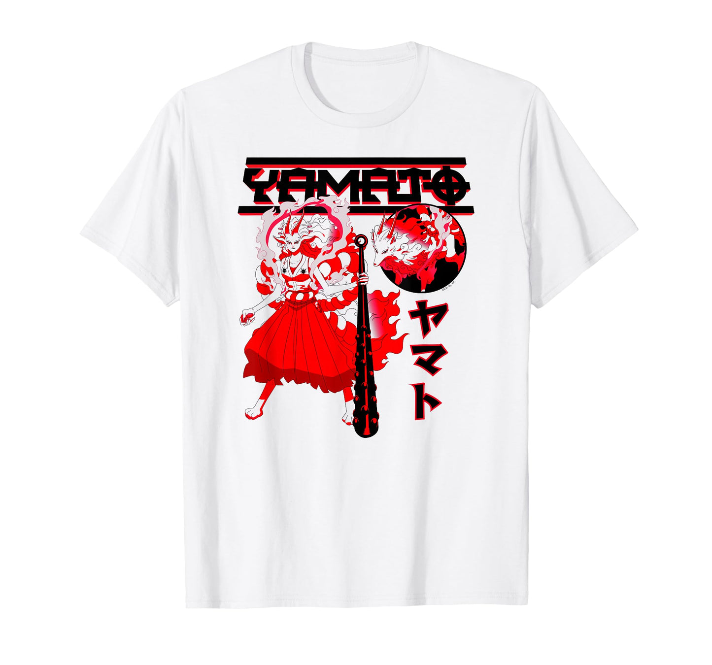 One Piece Anime Yamato Divine Wolf with Kanji T-Shirt