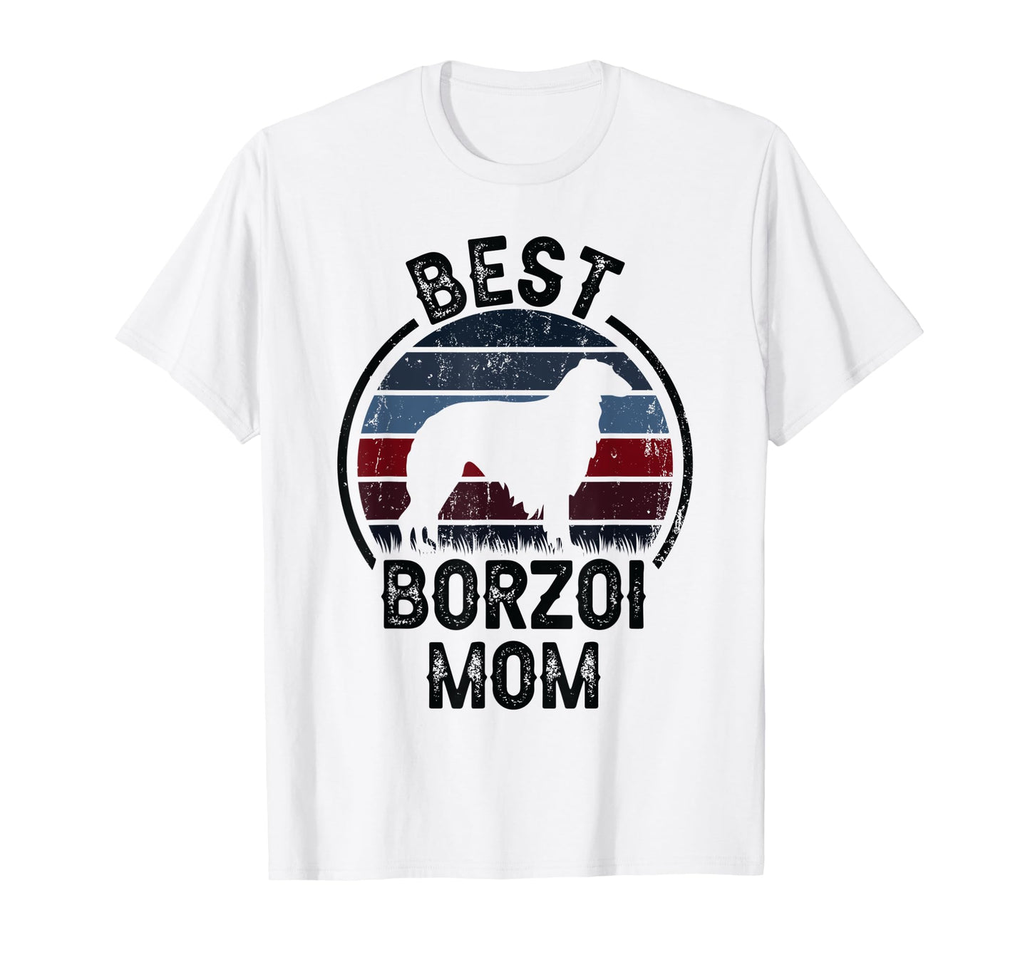 Best Dog Mother Mom - Vintage Borzoi T-Shirt