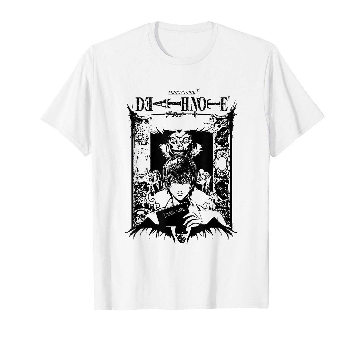 Death Note Light and Ryuk in Ornate Frame Anime T-Shirt