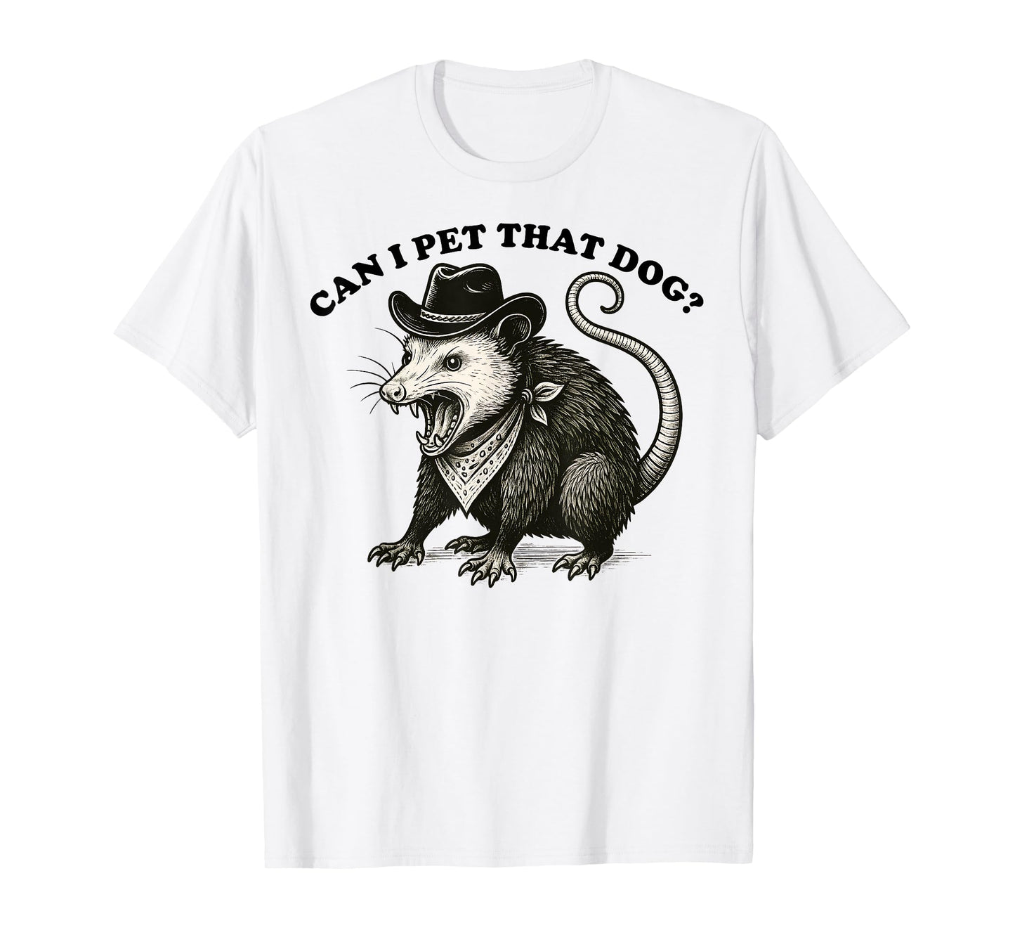 Can I Pet That Dog Meme Animal Lover Funny Opossum Men Women Kids T-Shirt