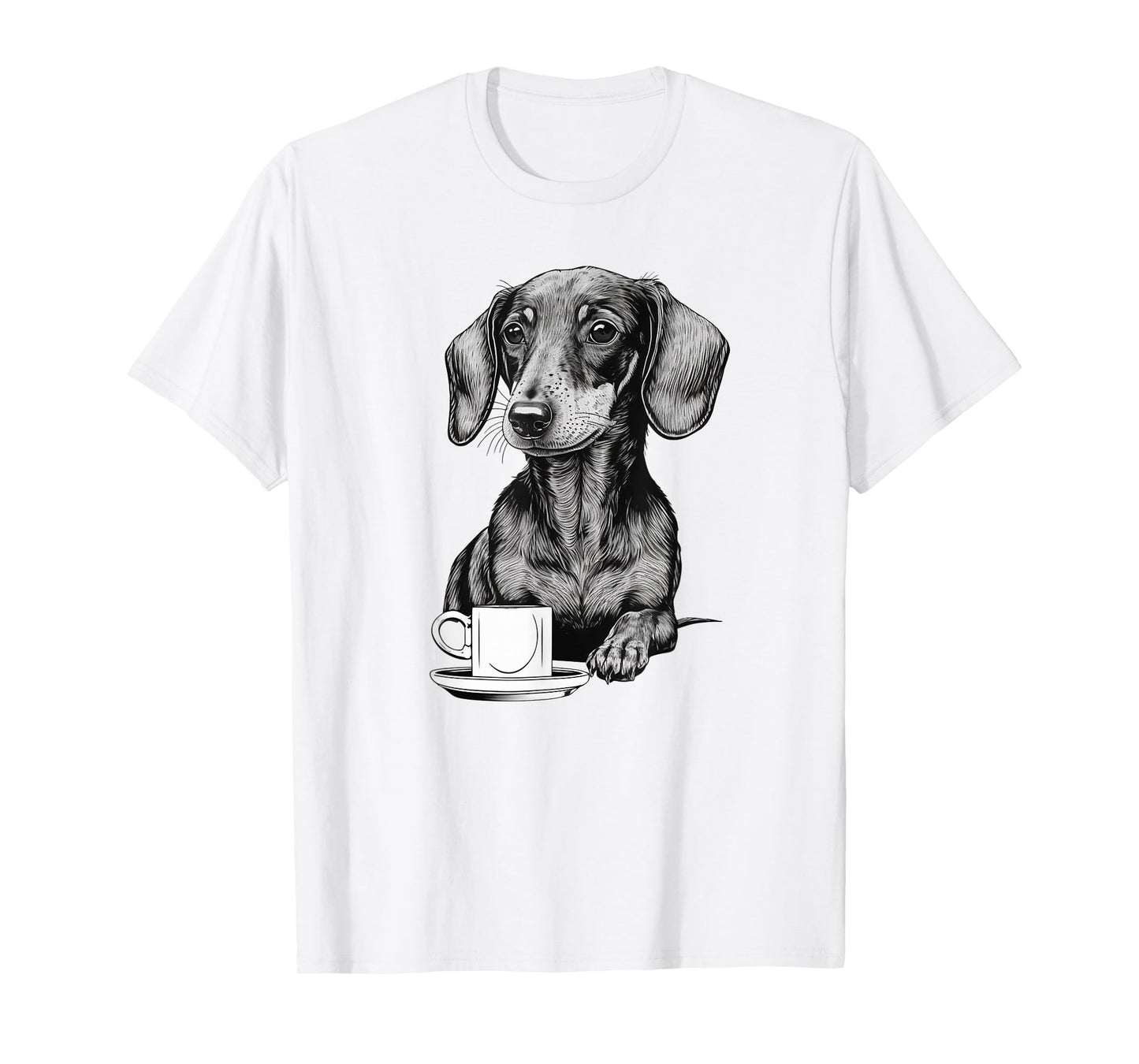 Dachshund Puppy Wiener with Coffee T-Shirt