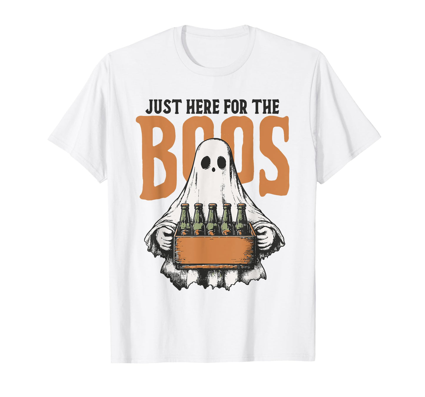 Just Here For The Boos Funny Halloween Ghost Beer Lover T-Shirt