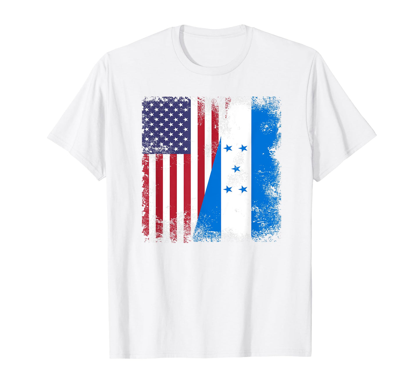Half Honduran Flag T-Shirt | Vintage Honduras USA Gift T-Shirt