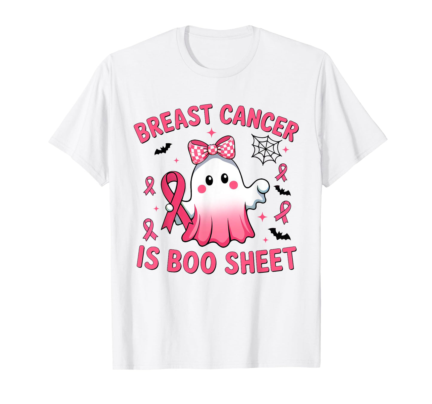 Breast Cancer Is Boo Sheet Pink Ribbon Ghost Halloween T-Shirt