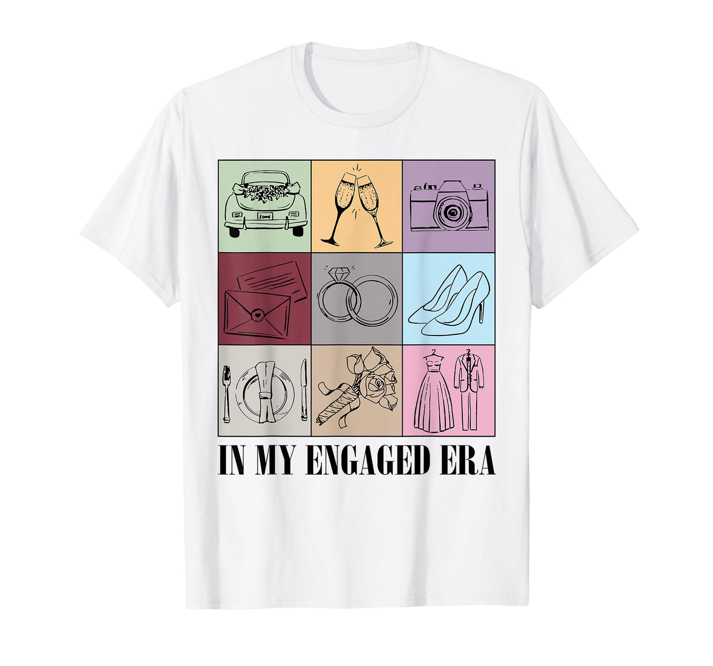 In My Engaged Era Retro Bride Wedding Engagement Party T-Shirt