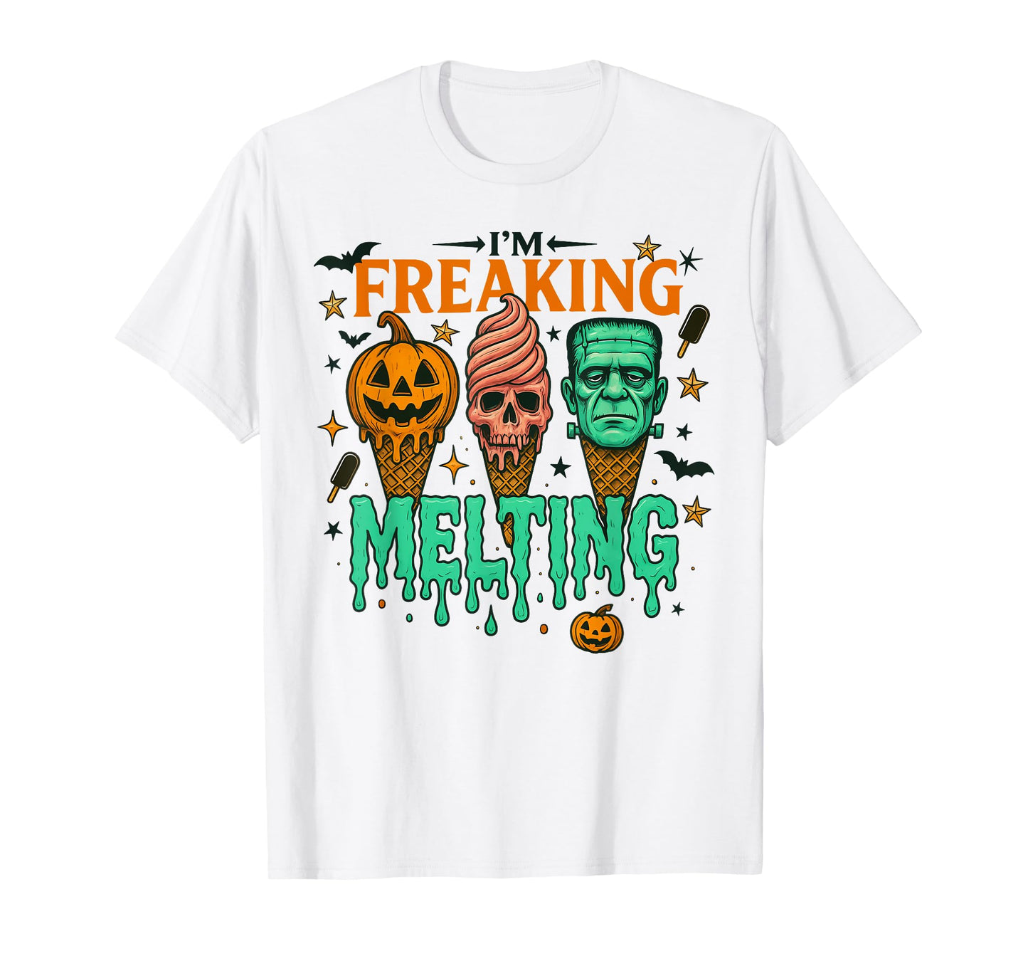 I'm Freaking Melting Funny Halloween Ice Cream T-Shirt