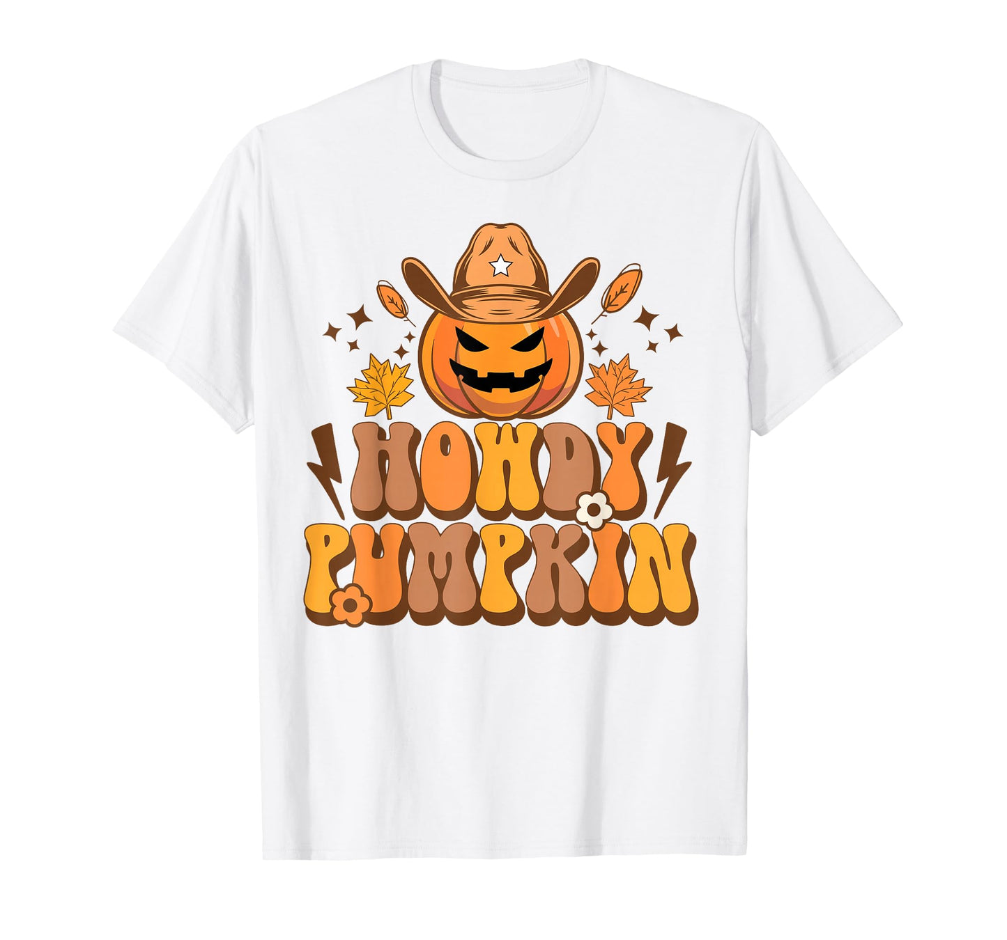 Howdy Pumpkin Retro Fall Autumn Western Halloween Women T-Shirt