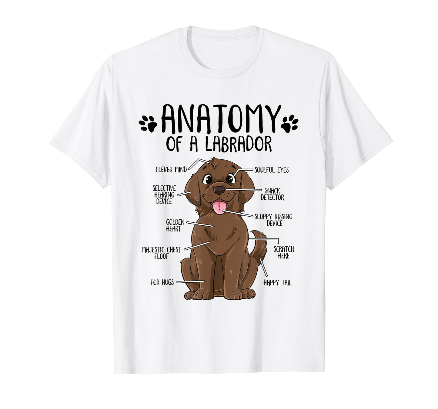 Funny Anatomy Labrador Retriever Chocolate Lab Dog Owner T-Shirt