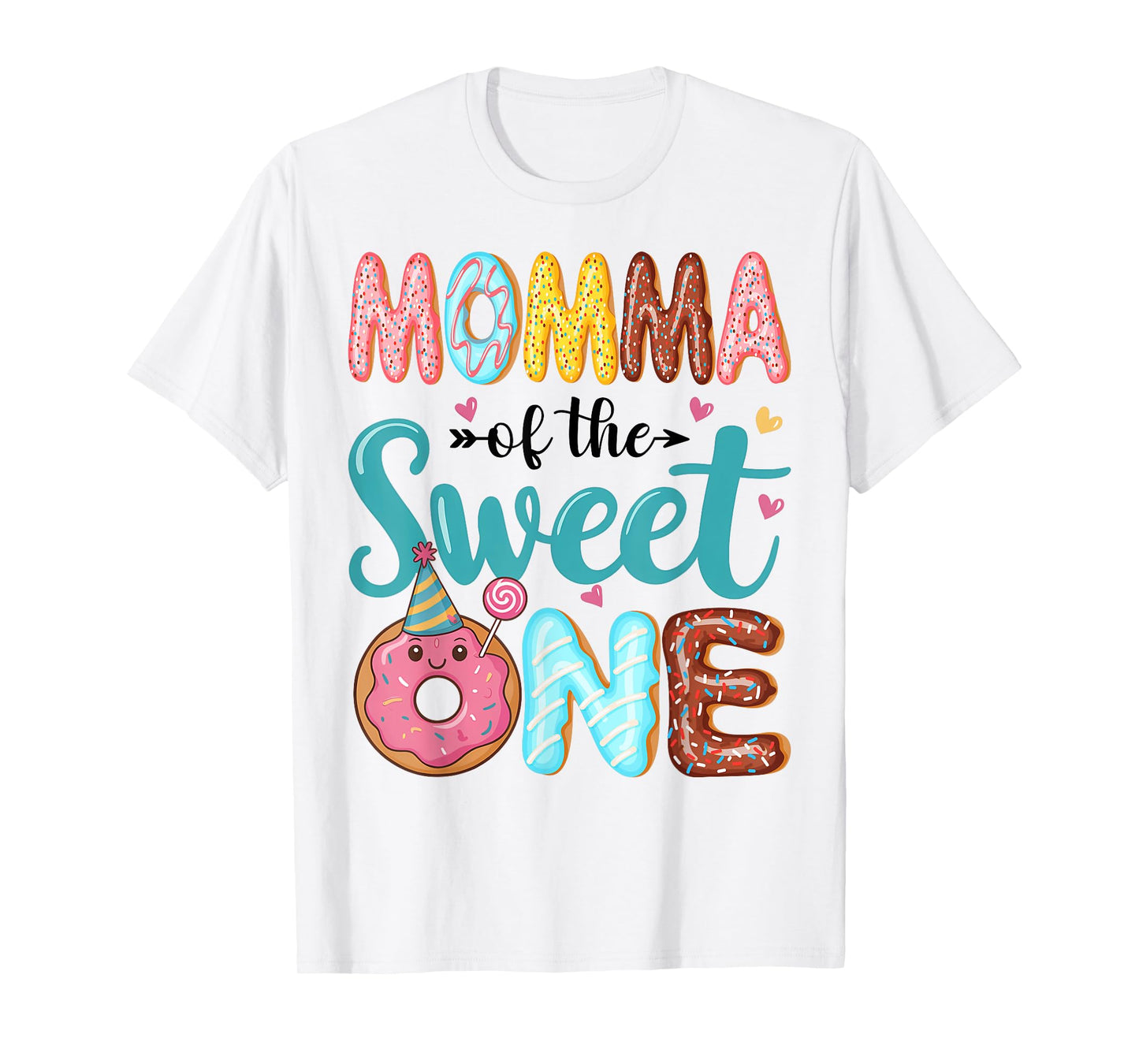 Momma Of The Sweet One 1st Birthday Girl Donut Party T-Shirt