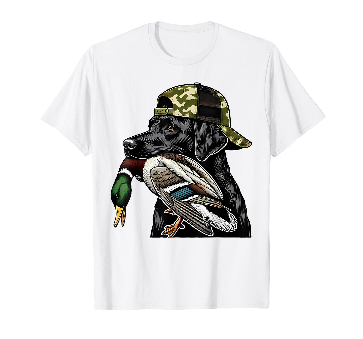 Labrador Hunting Dog with Duck Hello Hunting Season T-Shirt
