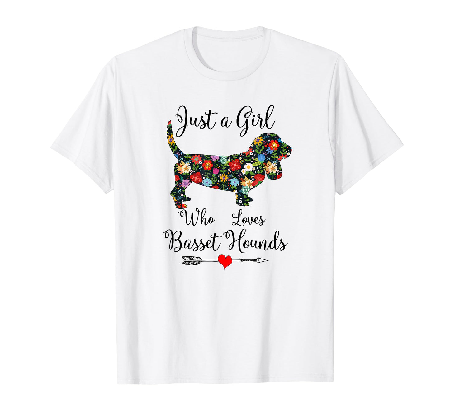 JUST A GIRL WHO LOVES BASSETT HOUNDS Cute Design for women T-Shirt