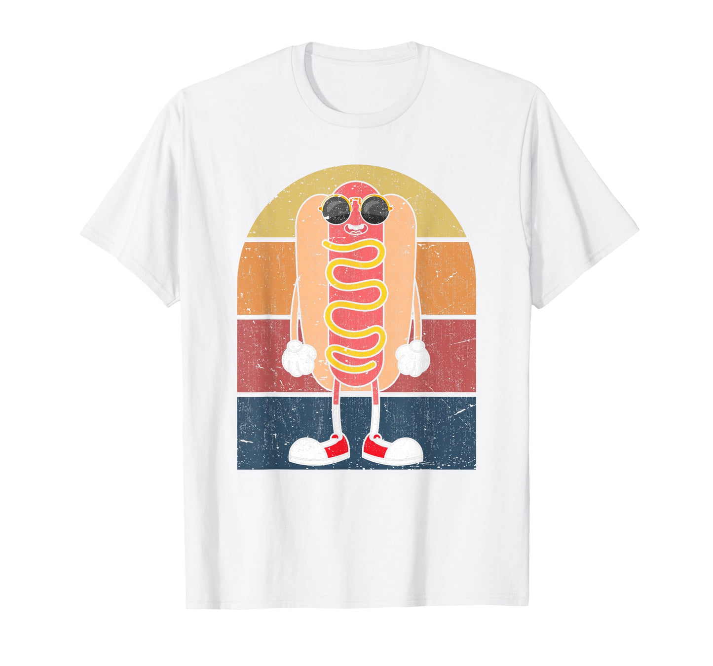 Cool Hot Dog Fast Food Sunglasses Weiner Foodie Retro Hotdog T-Shirt
