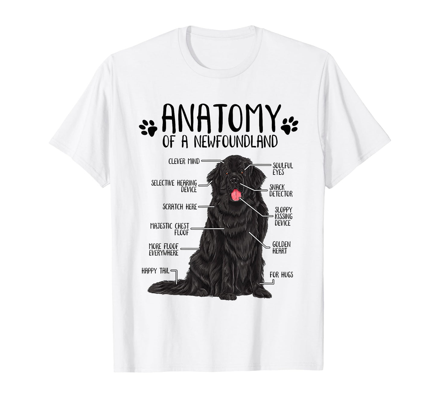 Funny Anatomy Newfoundland Dog Cute Newfie Lover T-Shirt