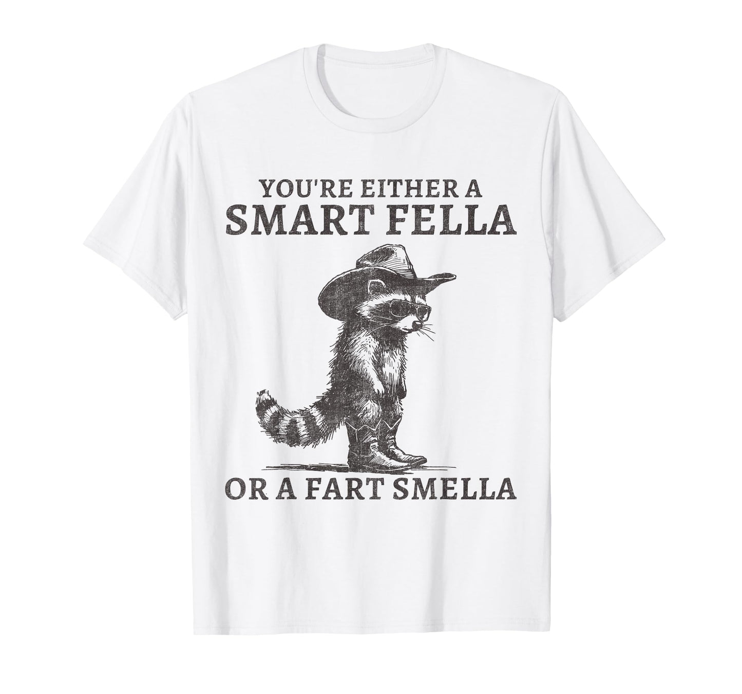 You're Either A Smart Fella Or A Fart Smella Funny Raccoon T-Shirt