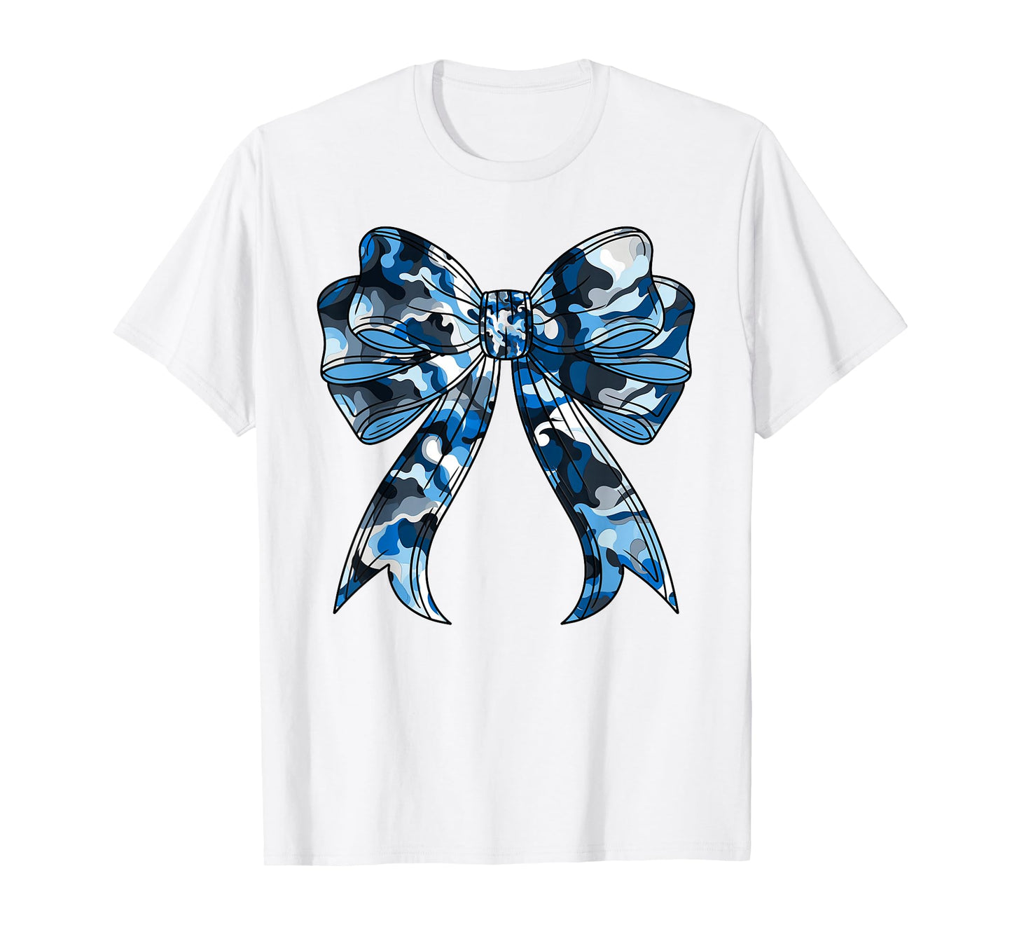 Blue Camouflage Camo Coquette Bow Hunting for Women Girls T-Shirt