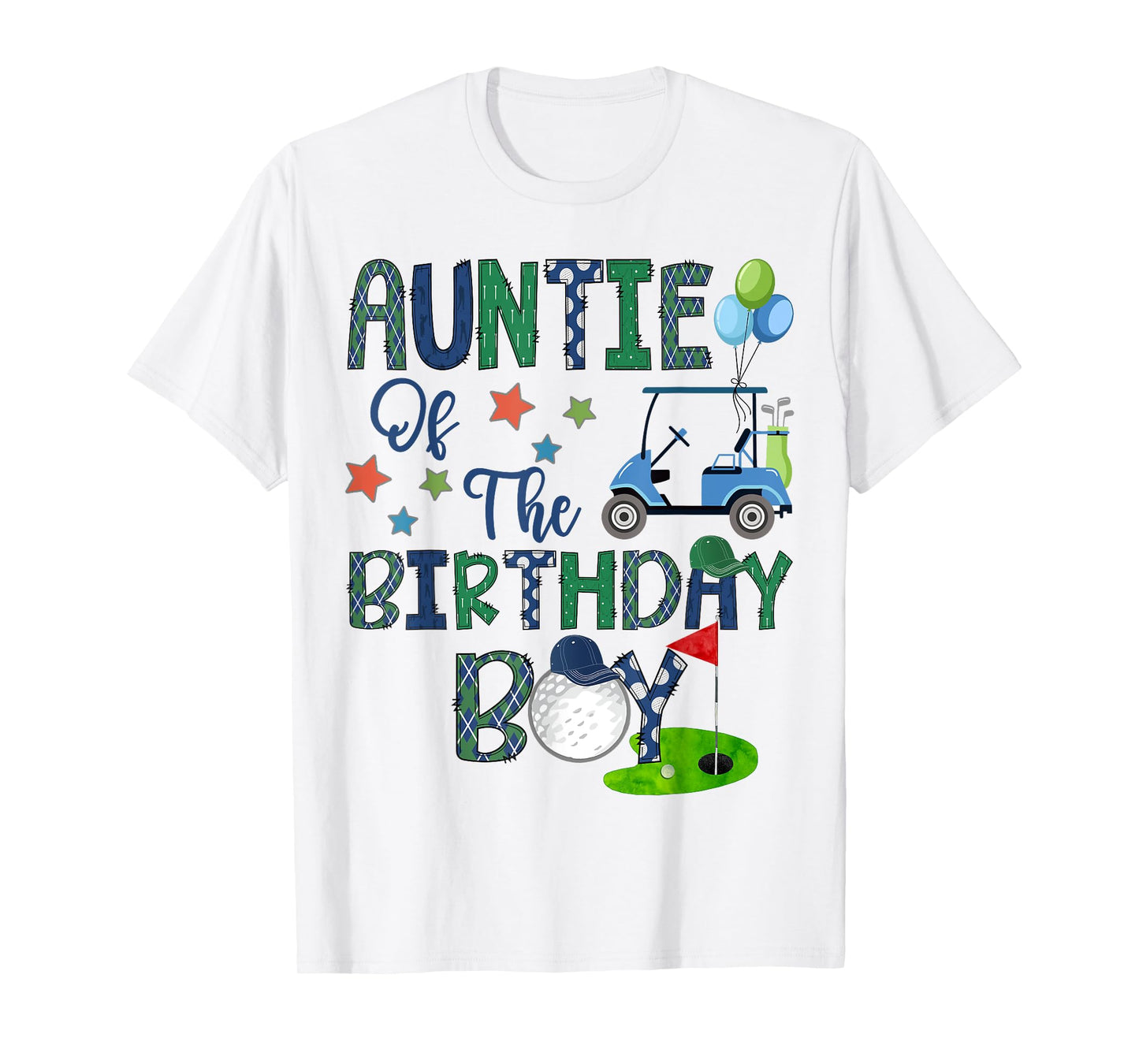 Auntie Of The Birthday Boy Hole In One Golf Lover T-Shirt