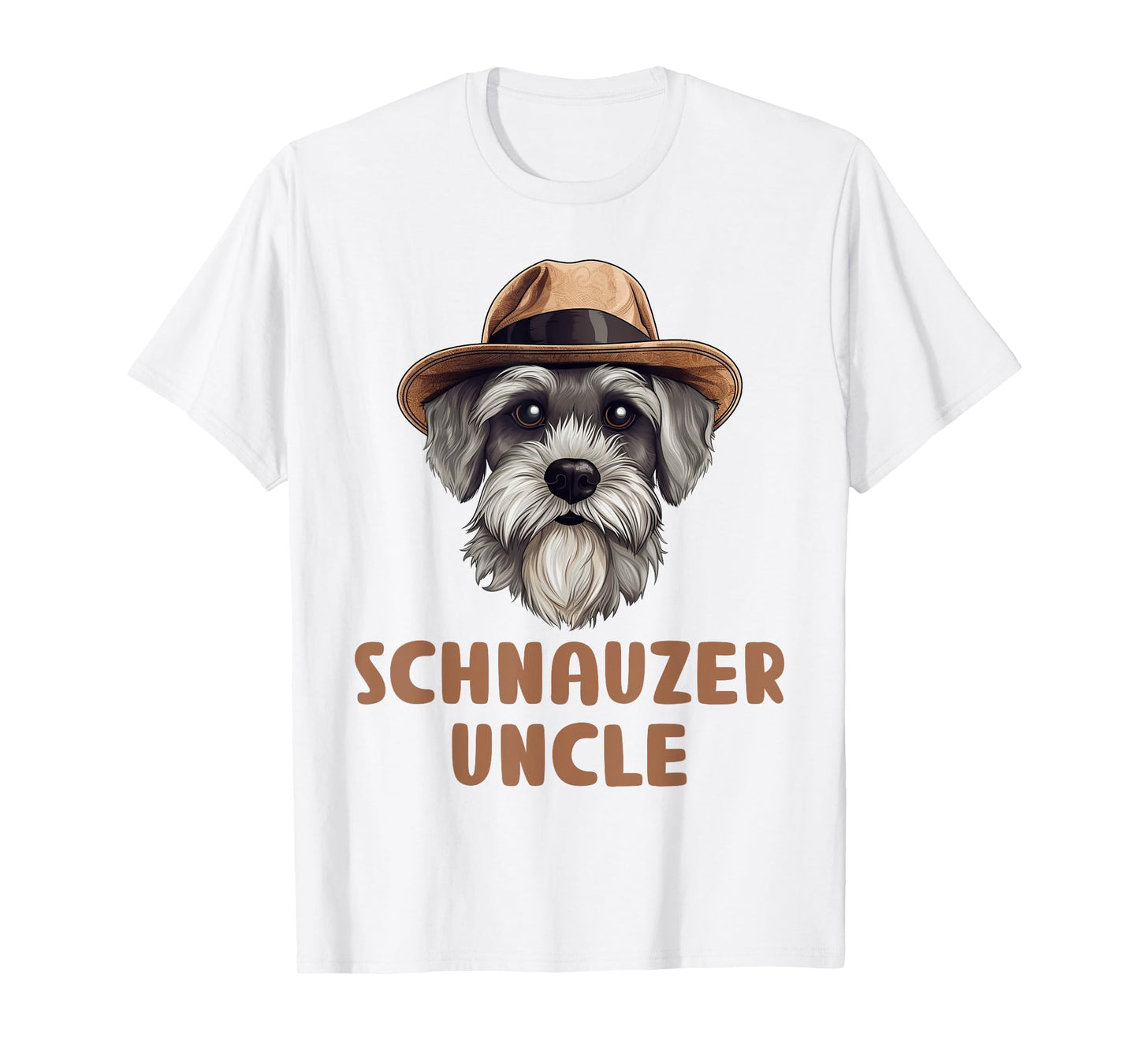 Cute Schnauzer Uncle Dog Lovers Gift Miniature Schnauzer Men Women Girls Kids T-Shirt