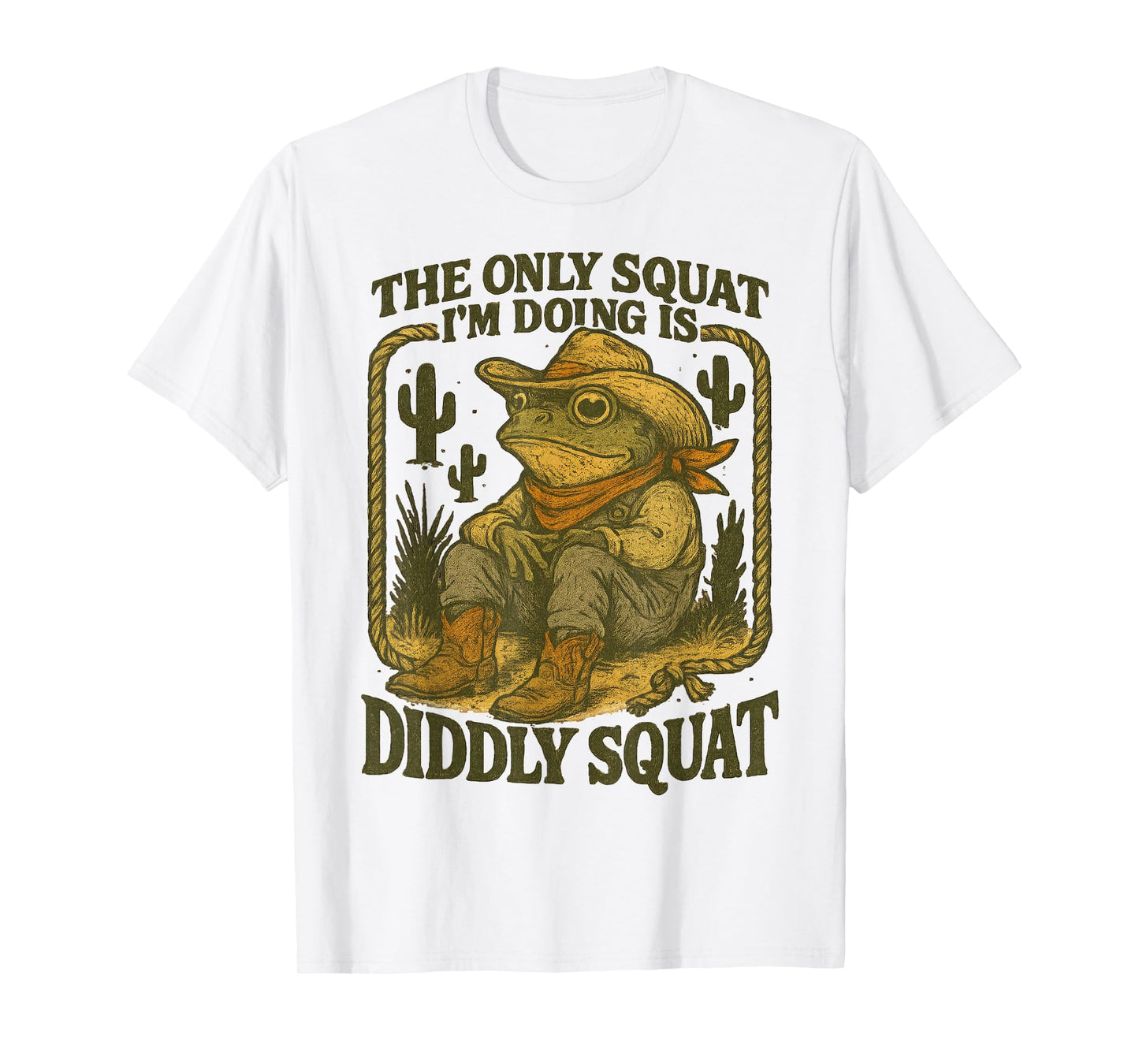 The Only Squad I'm Doing is Diddly Squad Funny Western Frog T-Shirt