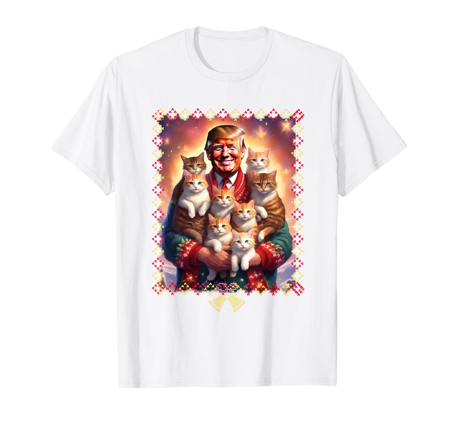 Funny Cat Lover Christmas Sweater Trump Christmas T-Shirt for Men Women