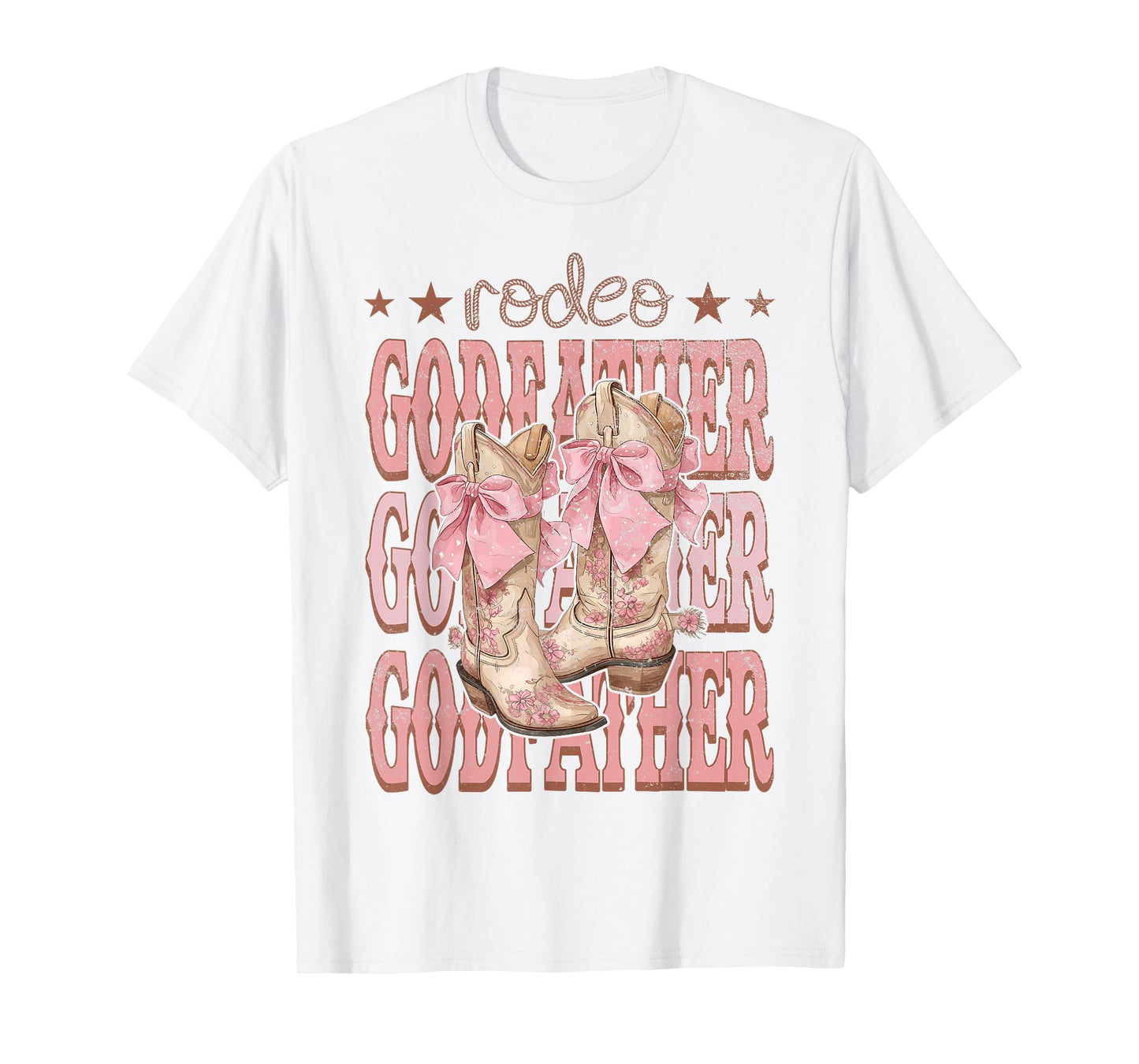 Rodeo GodFather Pink Boots Coquette Cow-Girl Birthday Party T-Shirt