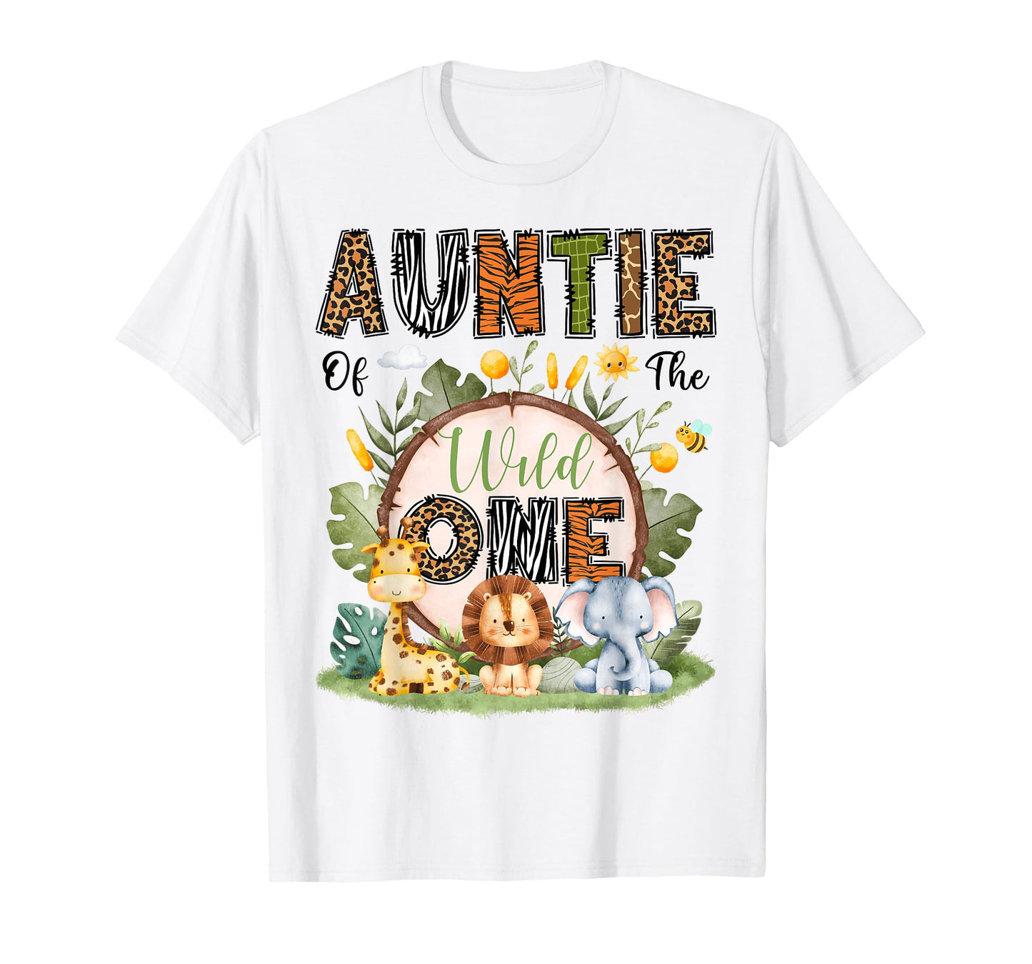 Auntie Of The Wild One 1St Birthday Boy Safari Jungle T-Shirt