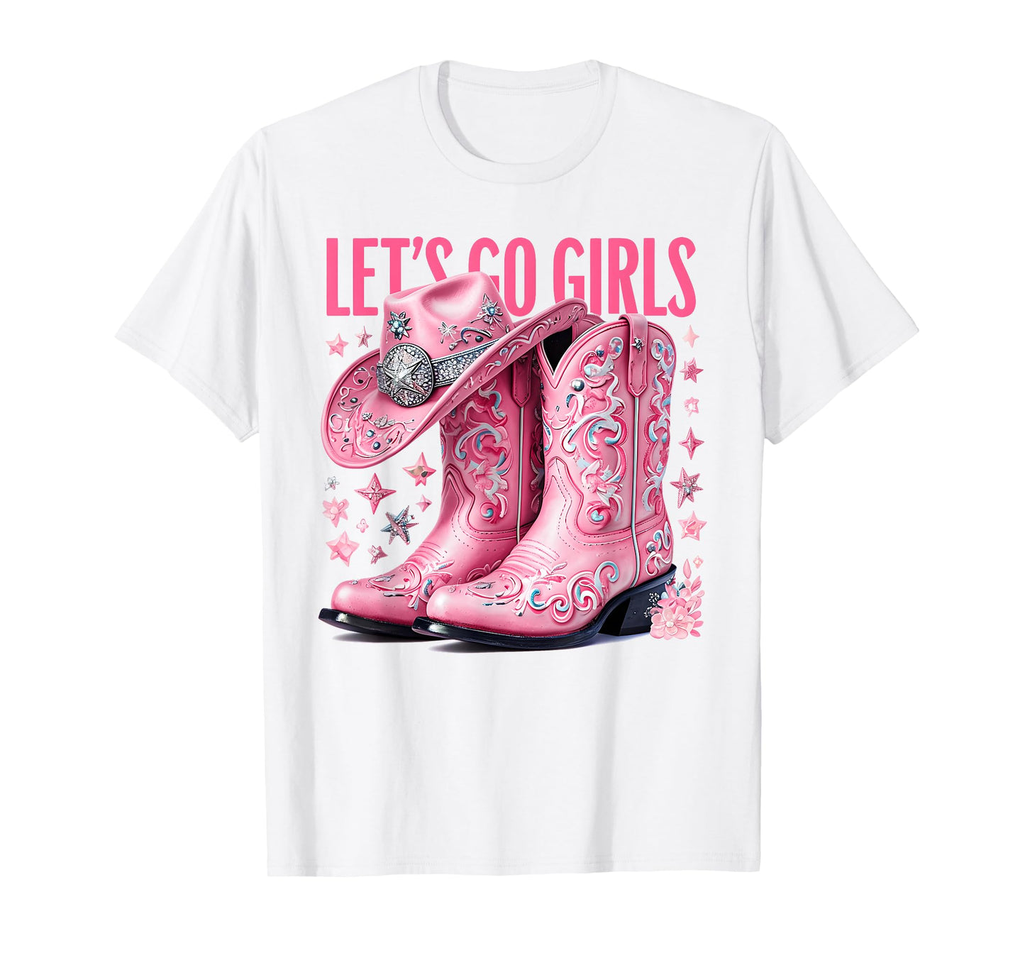 Lets Go Girls Coquette Western Country Graphic Cowgirl T-Shirt