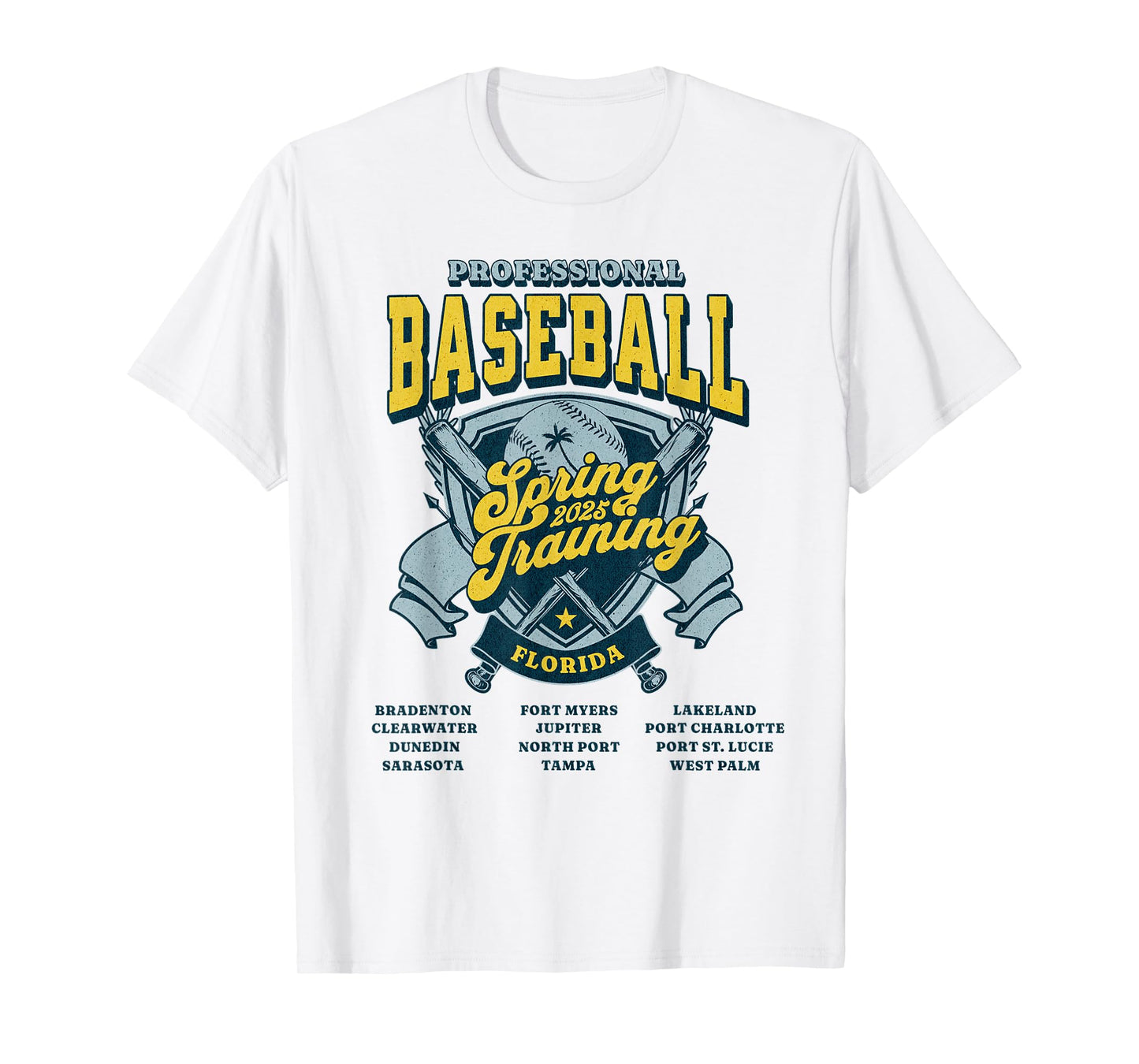 Professional Baseball Spring Training 2025 Florida Cities T-Shirt