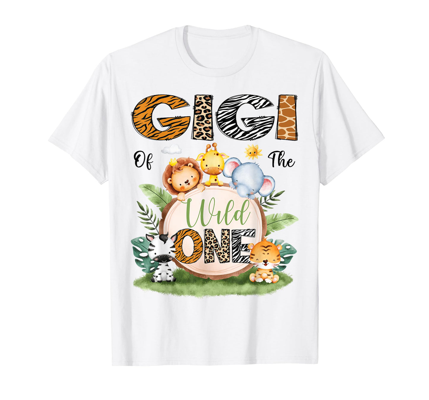 Gigi Of The Wild One Safari Jungle 1St Birthday Matching T-Shirt