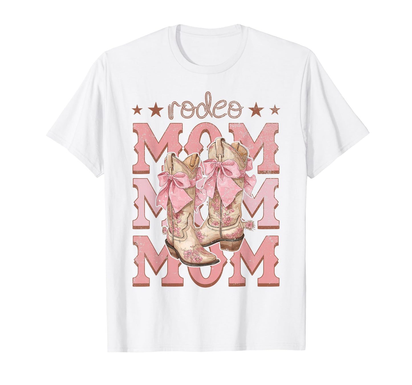 Rodeo Mom Pink Boots Coquette Cow-Girl Birthday Party T-Shirt