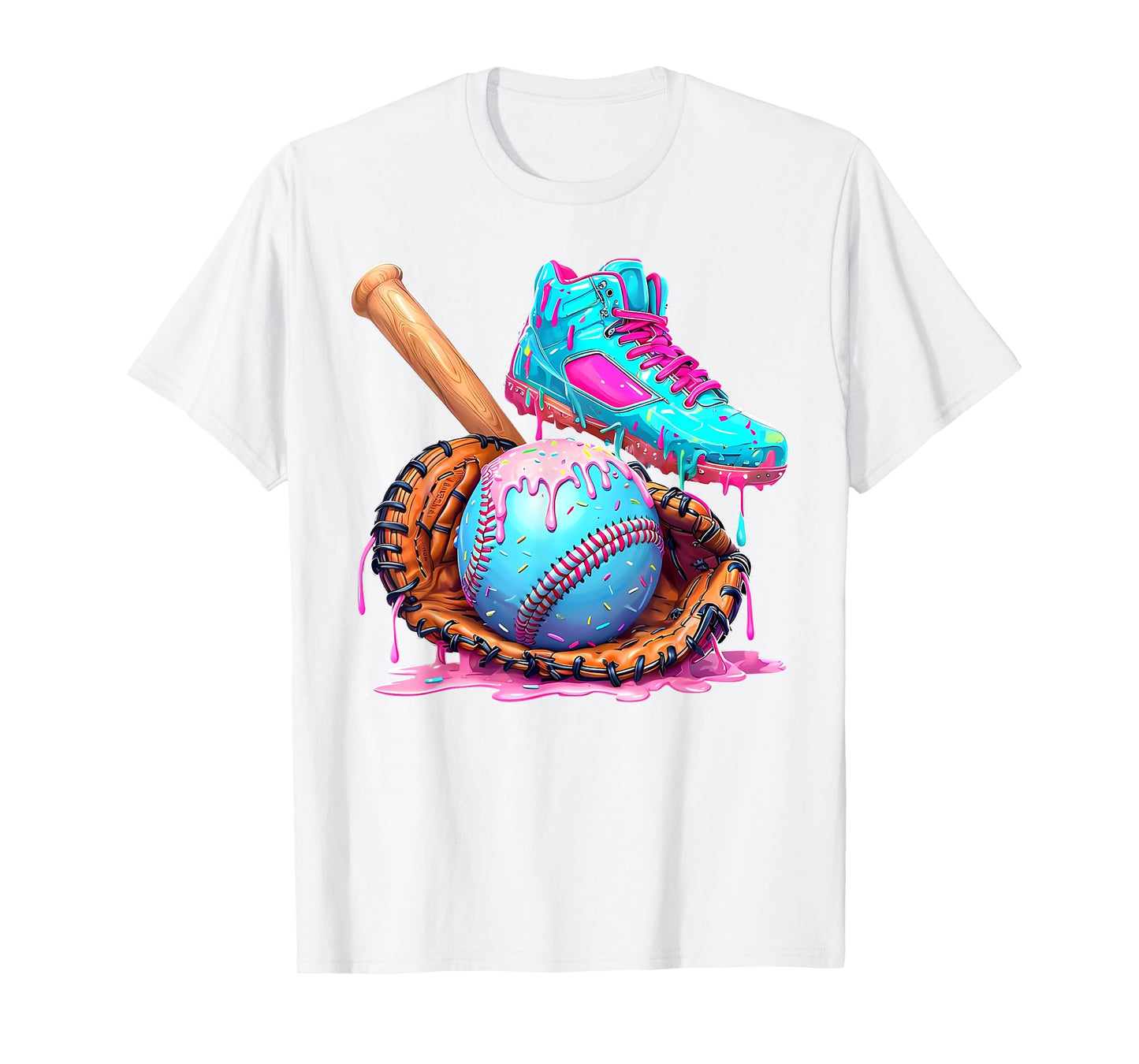 Ice Cream Drip Baseball Stuff Baseball Drip For Boys Graphic T-Shirt