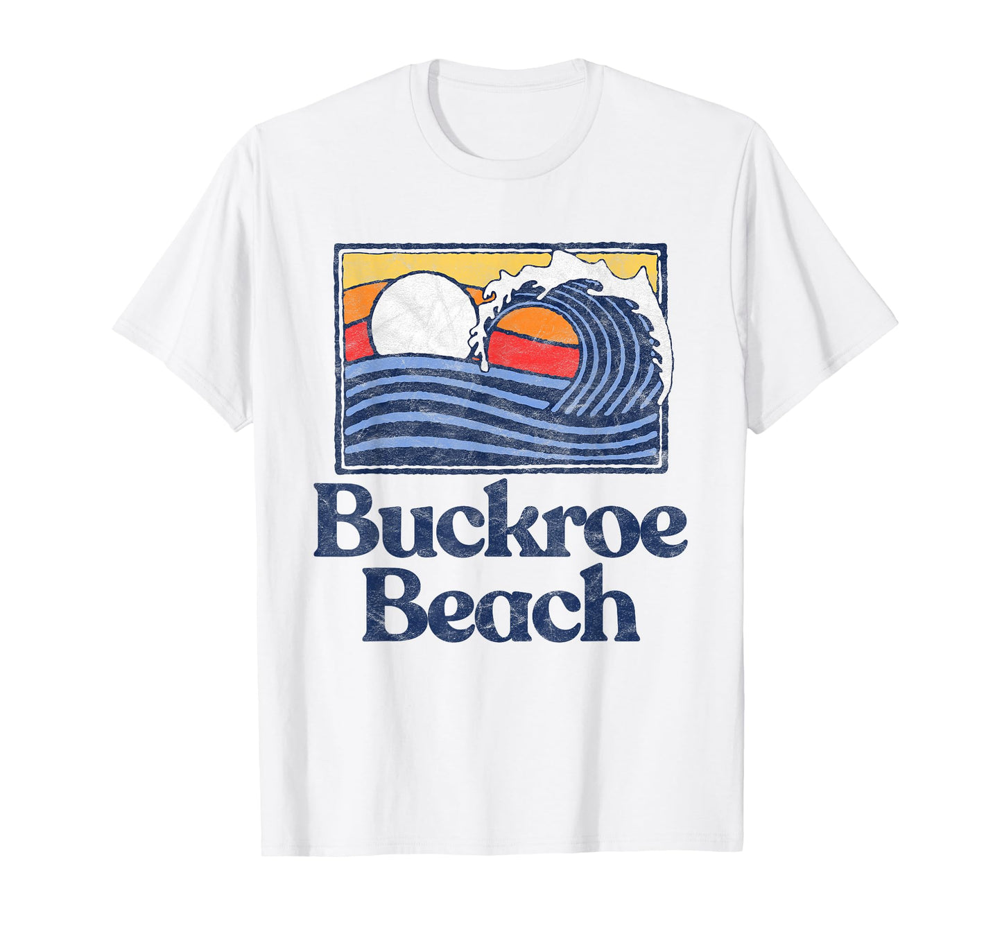 Buckroe Beach Retro Surfer Vintage Beach & Wave Graphic T-Shirt