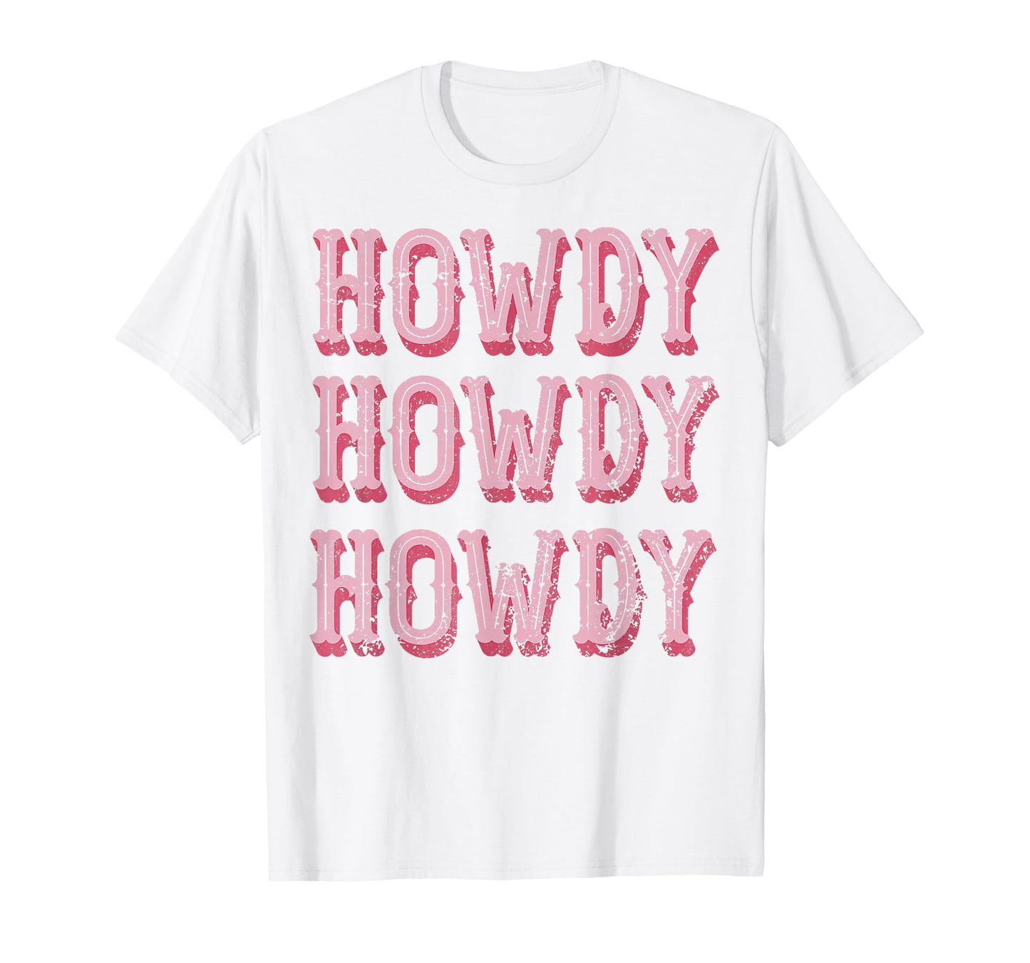 Vintage White Howdy Rodeo Western Country Southern Cowgirl T-Shirt