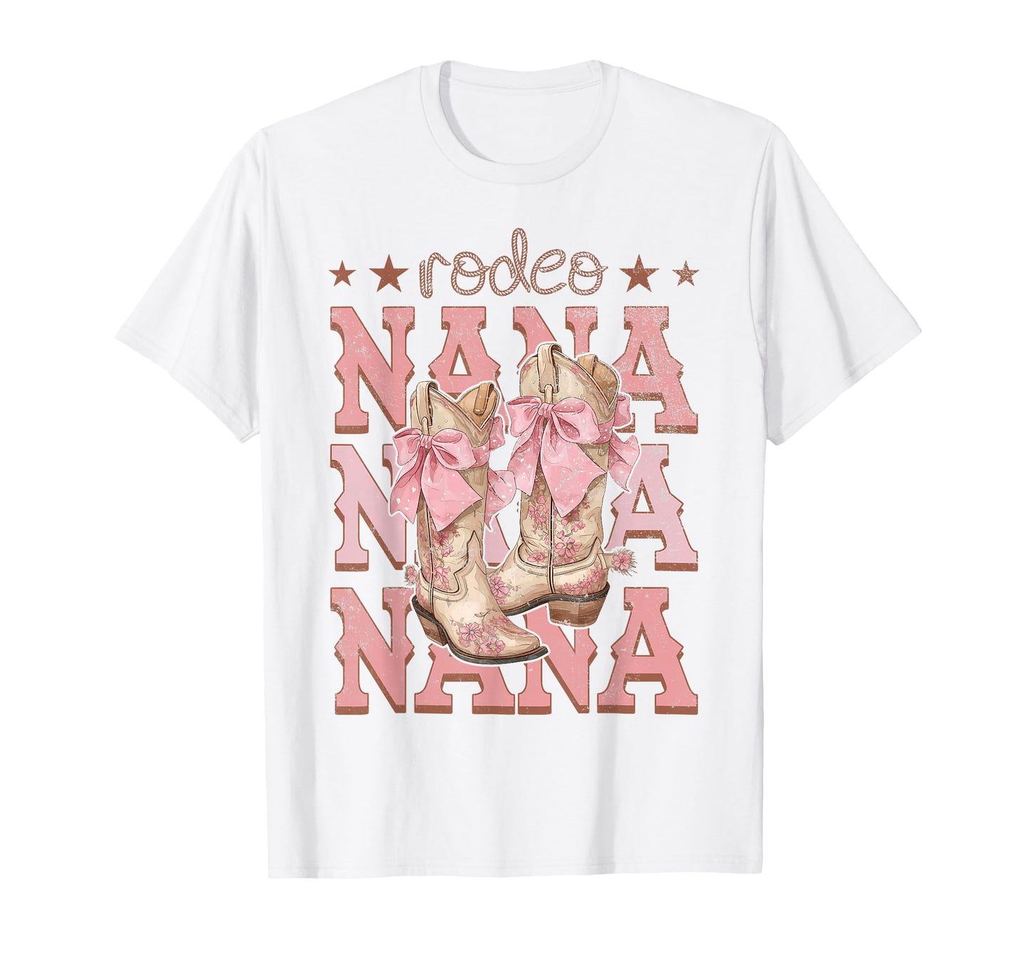 Rodeo Nana Pink Boots Coquette Cow-Girl Birthday Party T-Shirt