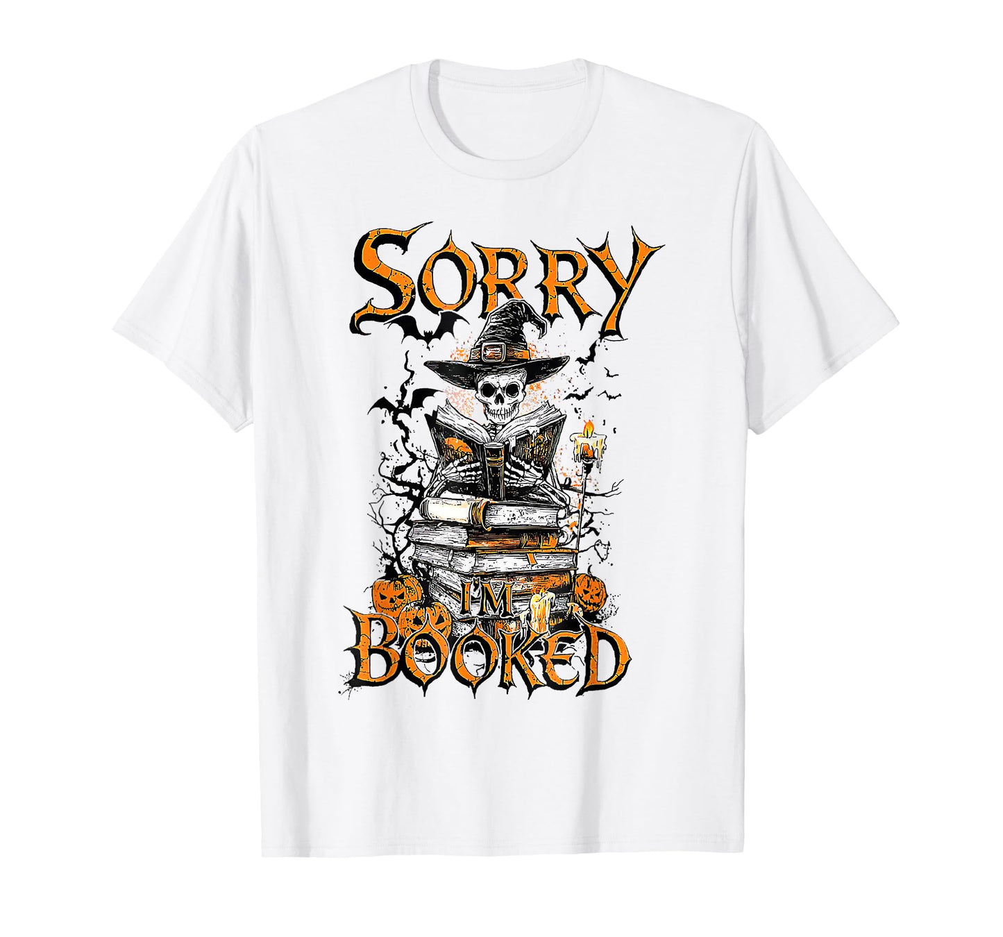 Funny Sorry I'm Booked Bookworm Book Lover Ghost Halloween T-Shirt