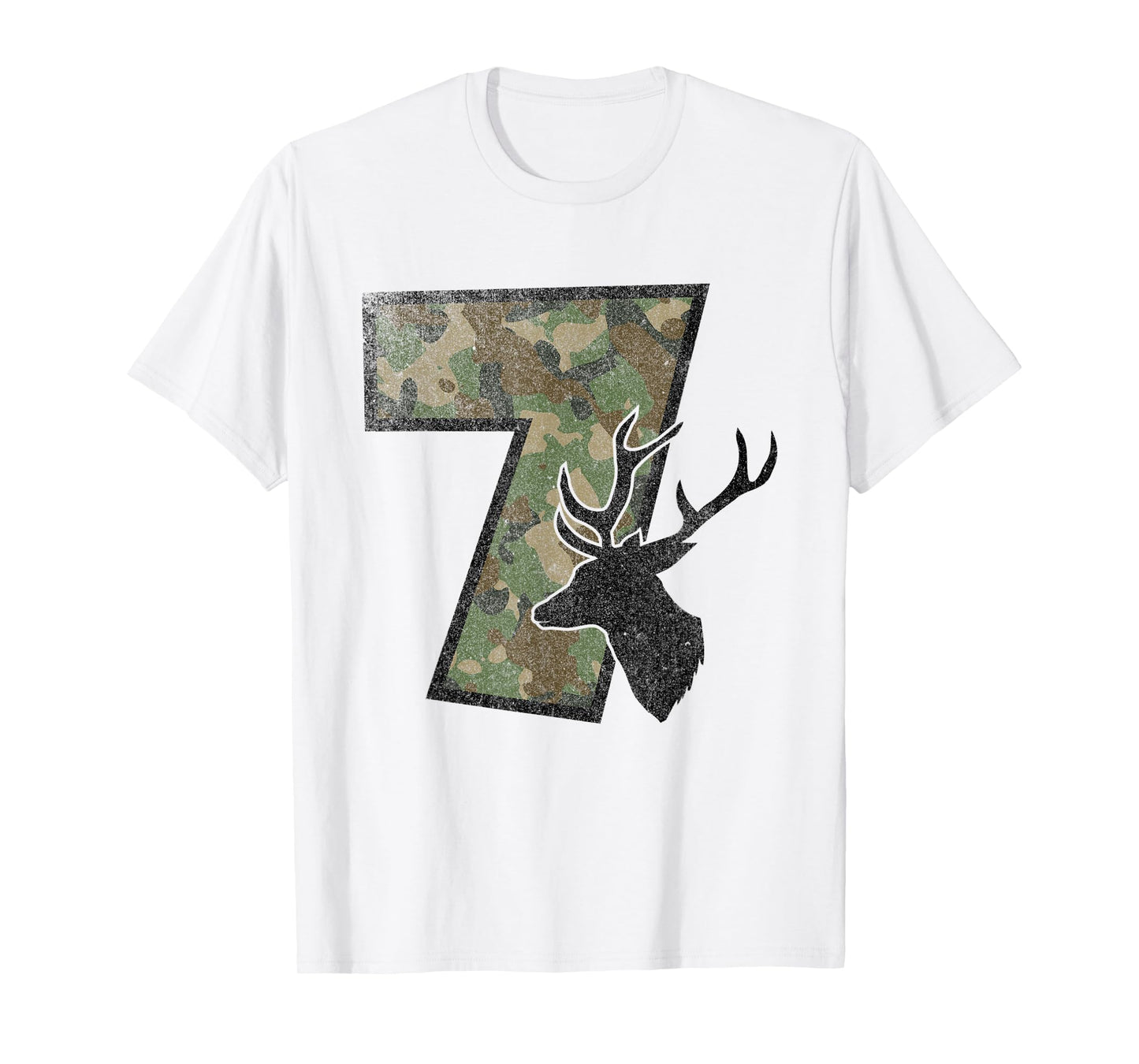 Country Boys Camo 7 Seven Year Old Birthday Deer Hunter Tee T-Shirt