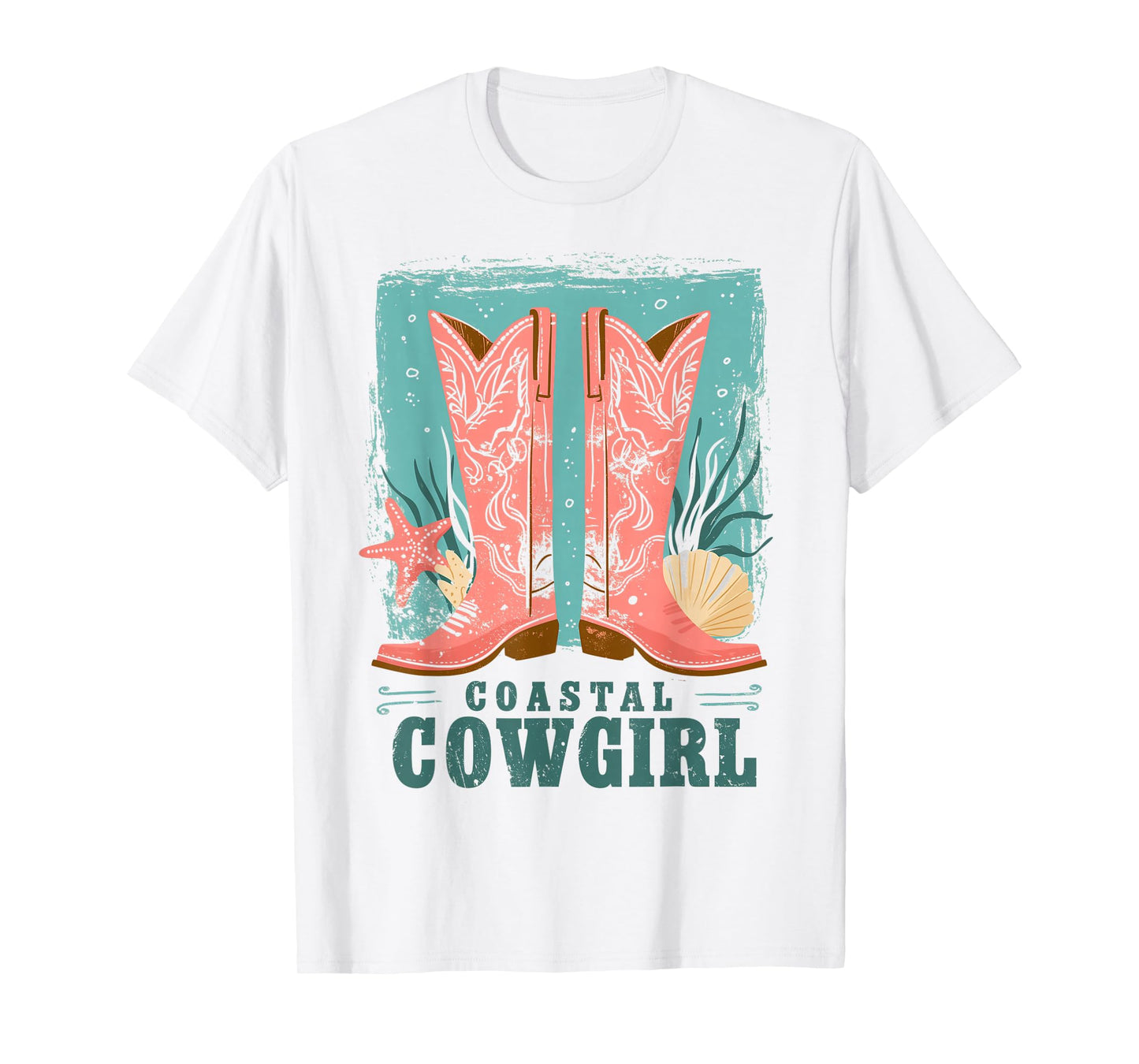 Coastal Cowgirl | Western Country Beach Surfer Girl Cowboy T-Shirt
