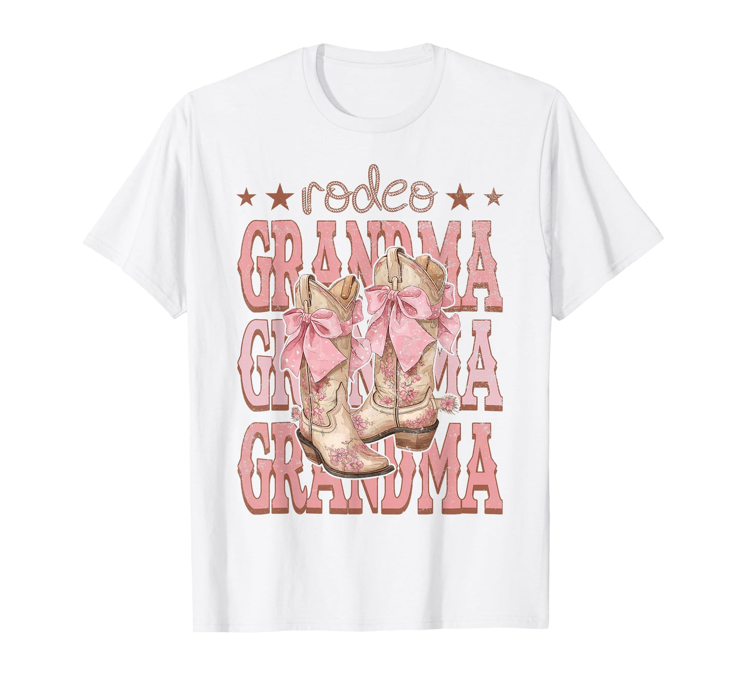 Rodeo Grandma Pink Boots Coquette Cow-Girl Birthday Party T-Shirt