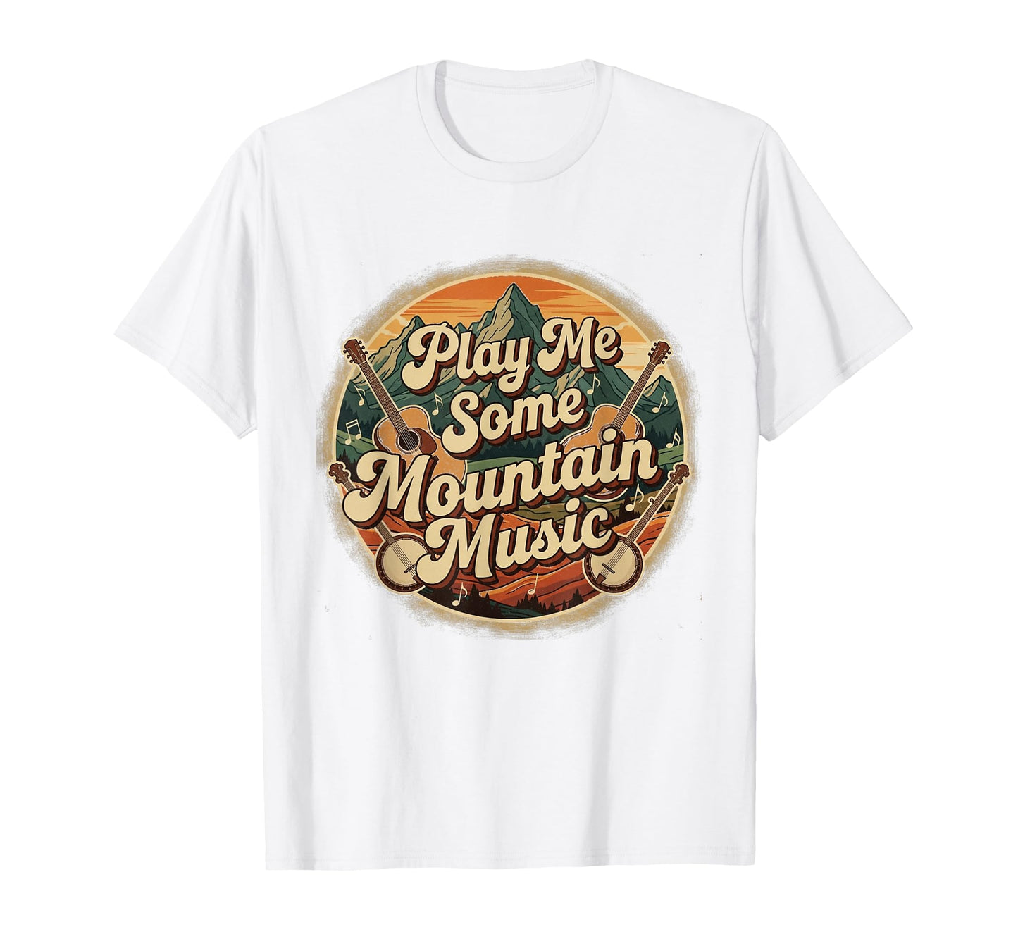 Play Me Some Mountain Music Retro Design T-Shirt
