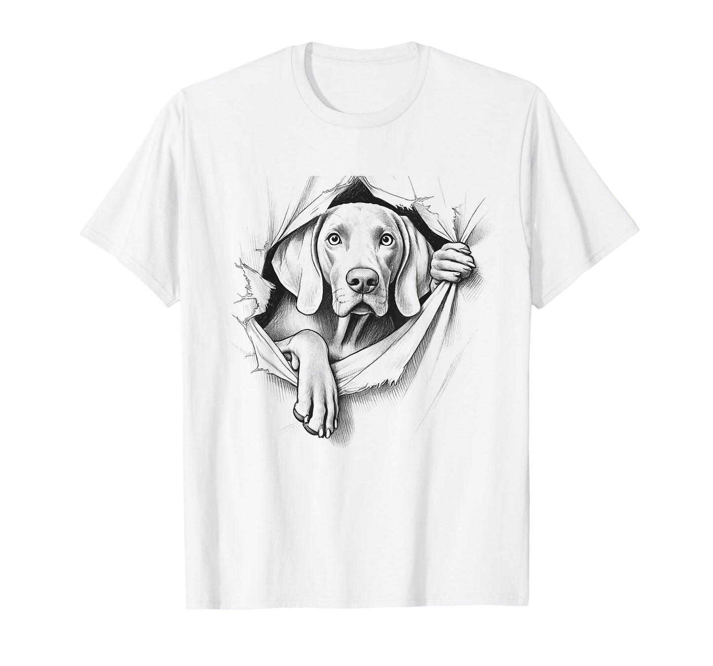 Funny Weimaraner Peeking Design For Dog Owner T-Shirt