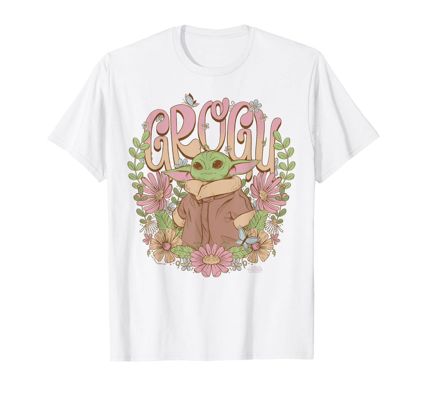 Star Wars - The Mandalorian Grogu Floral T-Shirt
